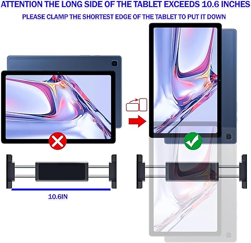 Miniatura 6 de Tablet Holder for Car 2 Pack, iPad Headrest Mount for 5.3-12.9" iPadsPhones, Car Tablet Holder with 360 Adjustable Rotating, Upgraded iPad Mount,