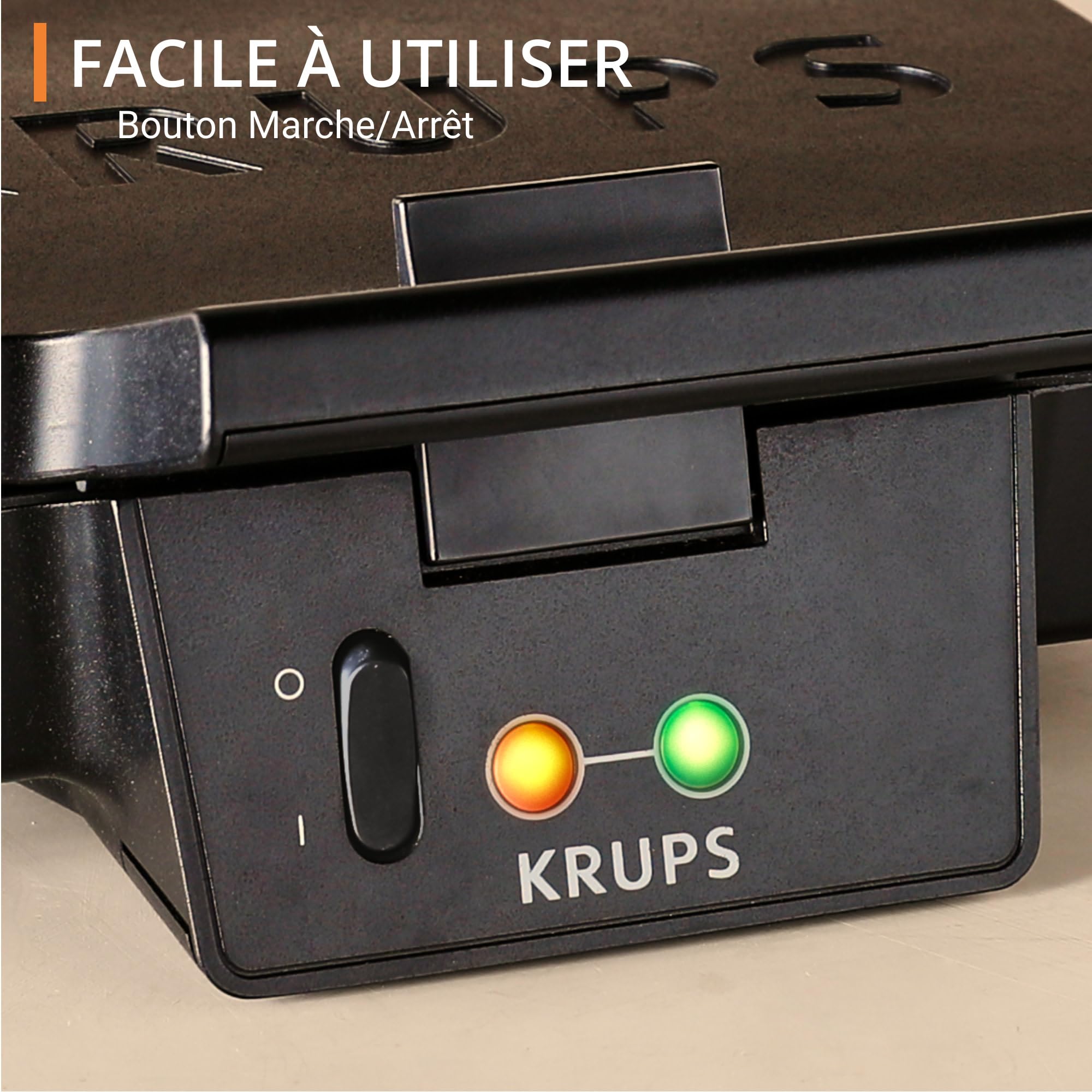KRUPS FDK Iconic, Appareil à croque-monsieur, Design classique, Plaques antiadhésives en céramique, Croques gourmands, Rangement vertical facile, FDK461, Noir