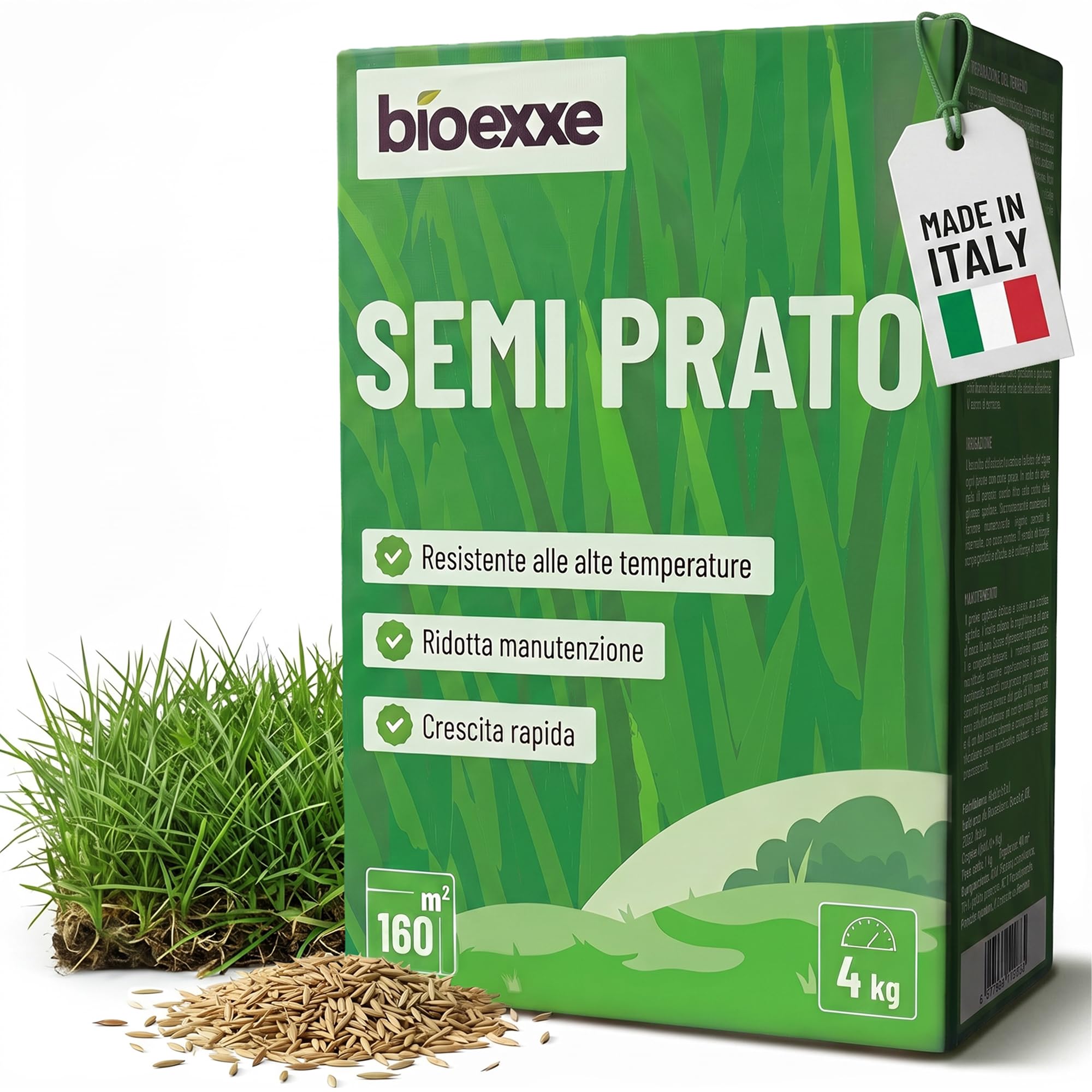 BIOEXXE Semillas Cesped Resistente Raigrás Inglés 160 m² - Festuca Arundinacea Grama Gruesa Crecimiento Rápido - Semillas de Césped Repoblador Rápido