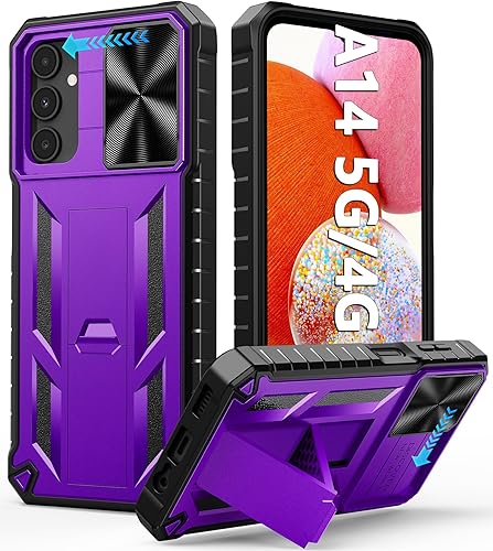 FNTCASE Funda para Samsung Galaxy A14-5G protección de grado militar a prueba de caídas, resistente funda protectora para teléfono celular A14 con