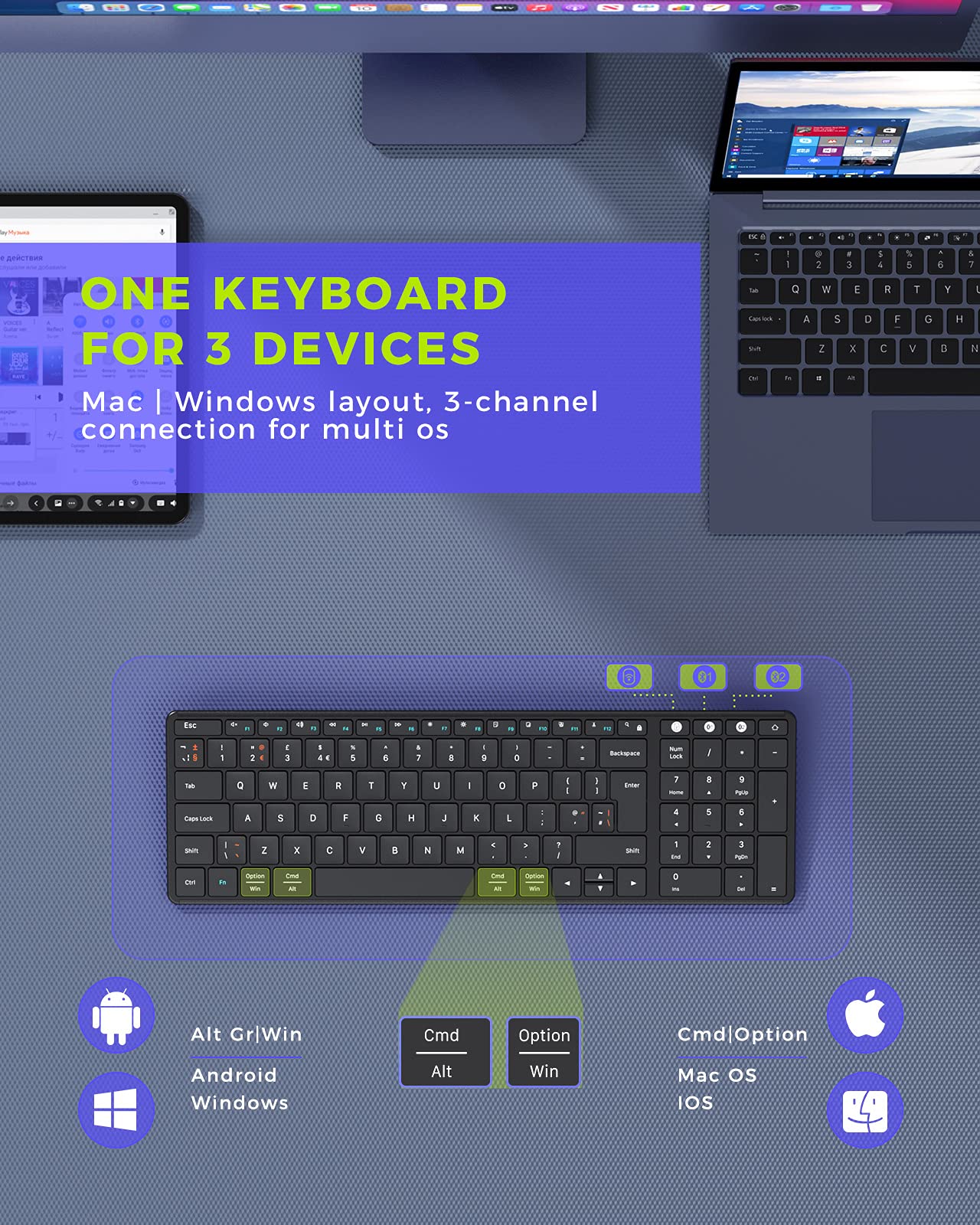 Buy seenda Bluetooth Wireless Keyboard for Mac iPad Windows, Ultra Slim