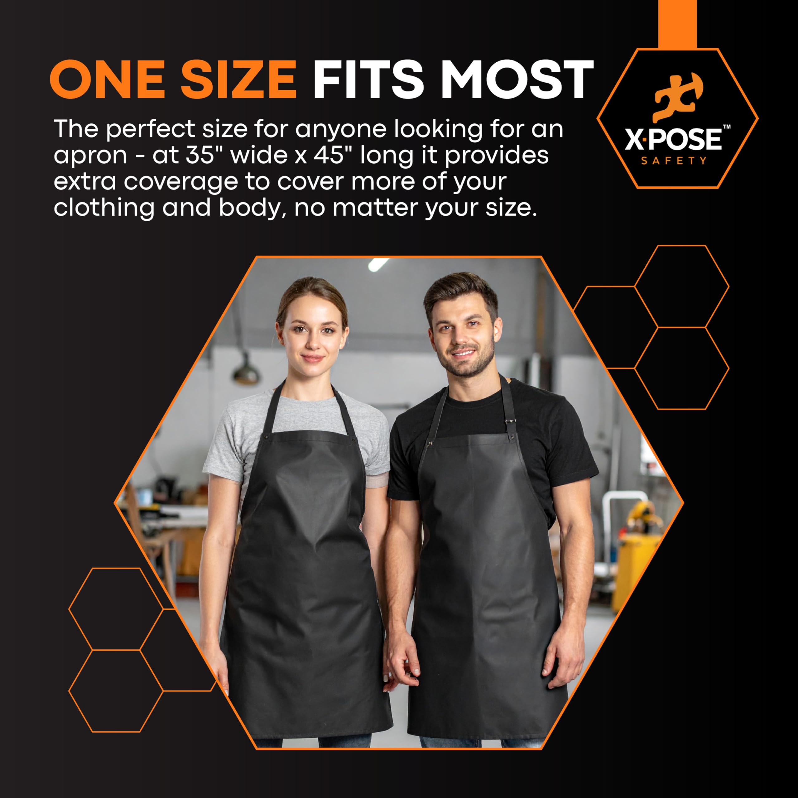 Xpose Safety Heavy Duty Vinyl Apron - Industrial Grade Waterproof Material For Ultimate Protection, Lab Work