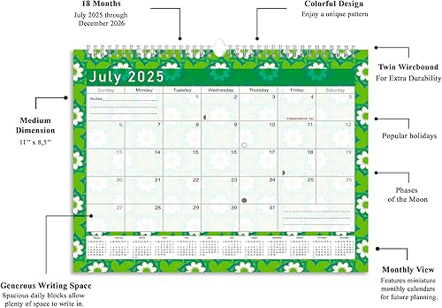 Miniatura 3 de Calendario mensual 2022  2023 de pared  escritorio encuadernado en espiral  16 meses de escritorio  calendario secante de pared  planificador