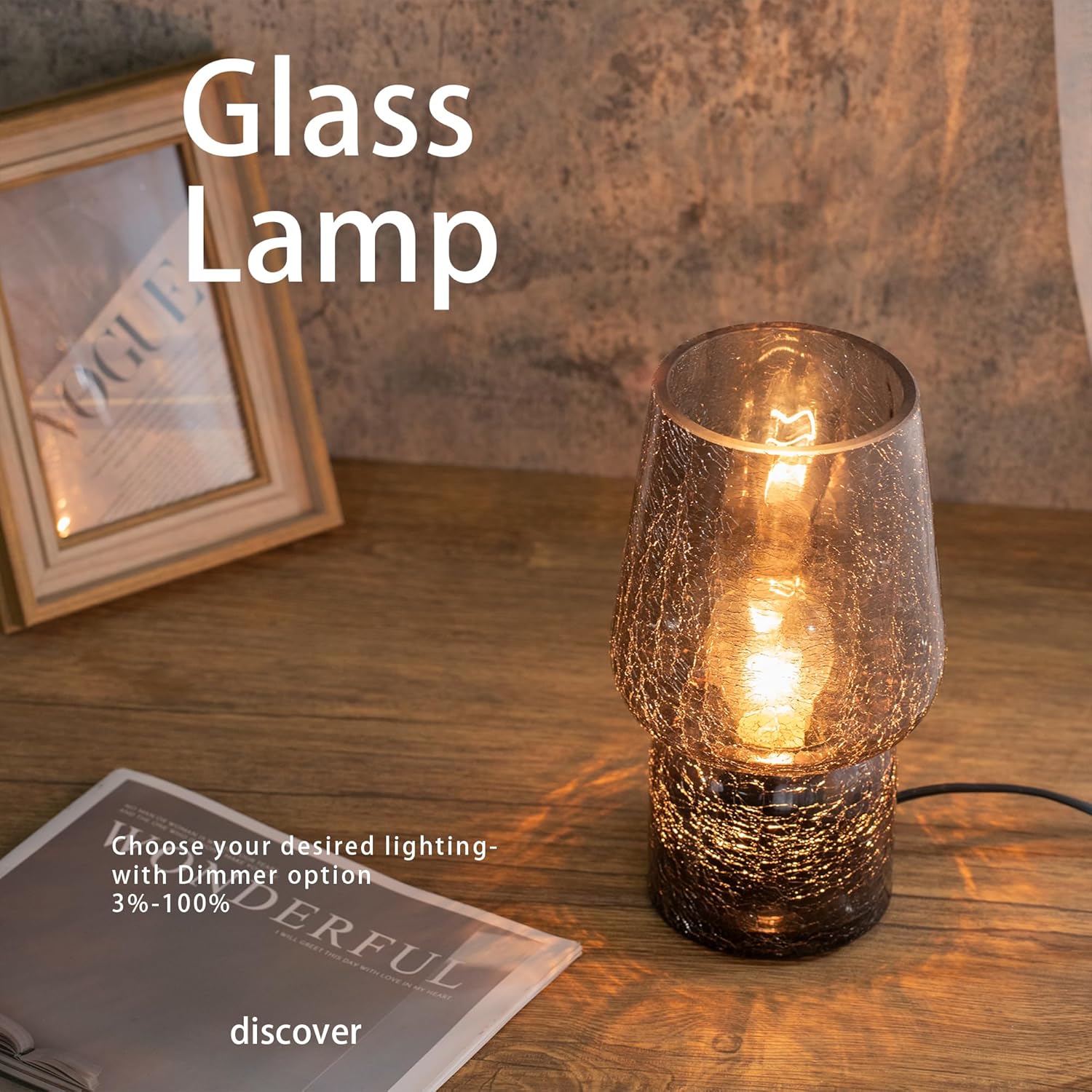 Mushroom Lamp,Small Table Lamp,Mini Cute Lamp Nightstand Lamp Kitchen Glass,Translucent Raindrop,Suitable for Bedrooms, Kitchens, Bedside, Girl Gifts(Raindrop Black)