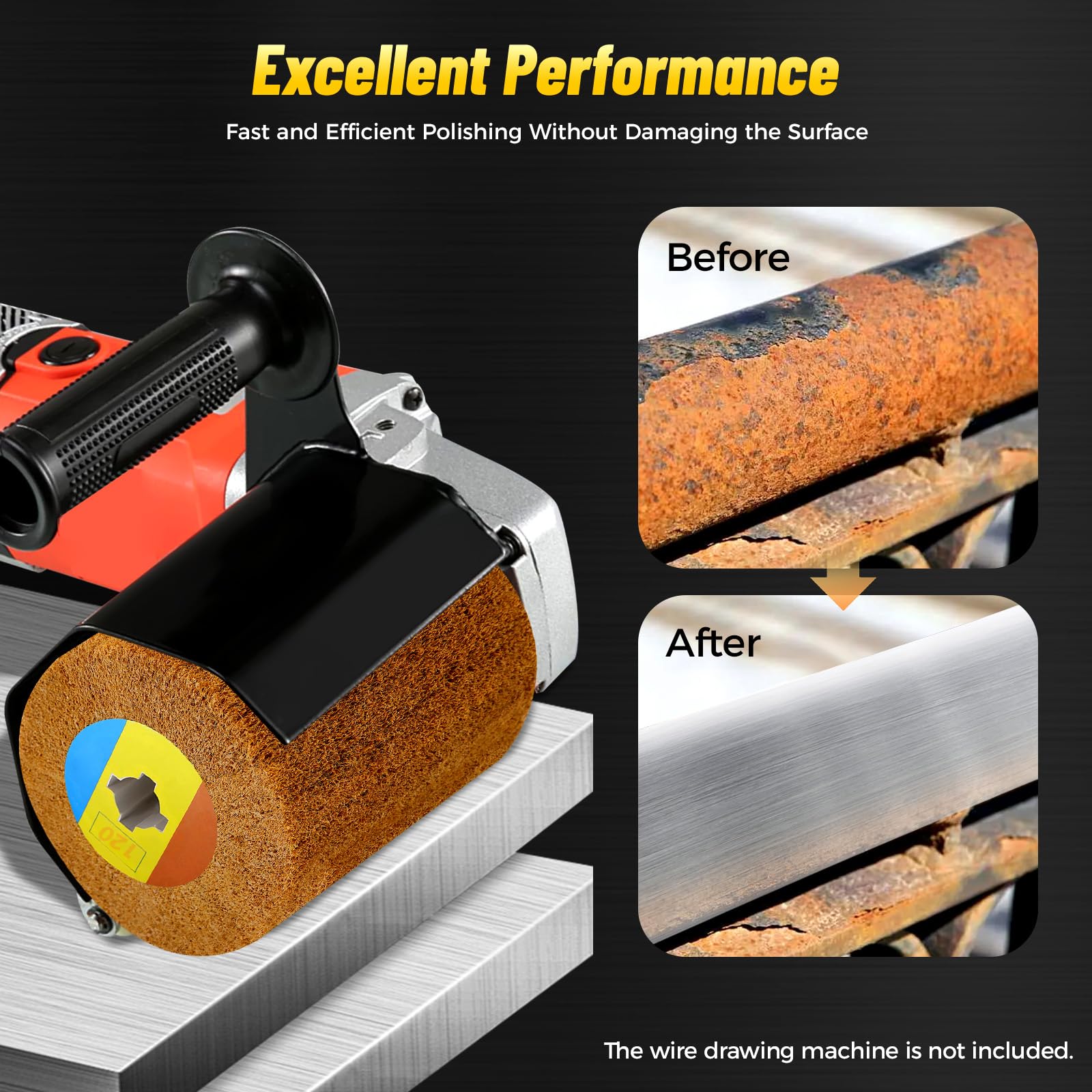 Abrasive Drawing Wheel Surface Conditioning Tool,Seven Different Types of grit Abrasive Drawing Polishing Wheel for Wood Metal Surface Polishing