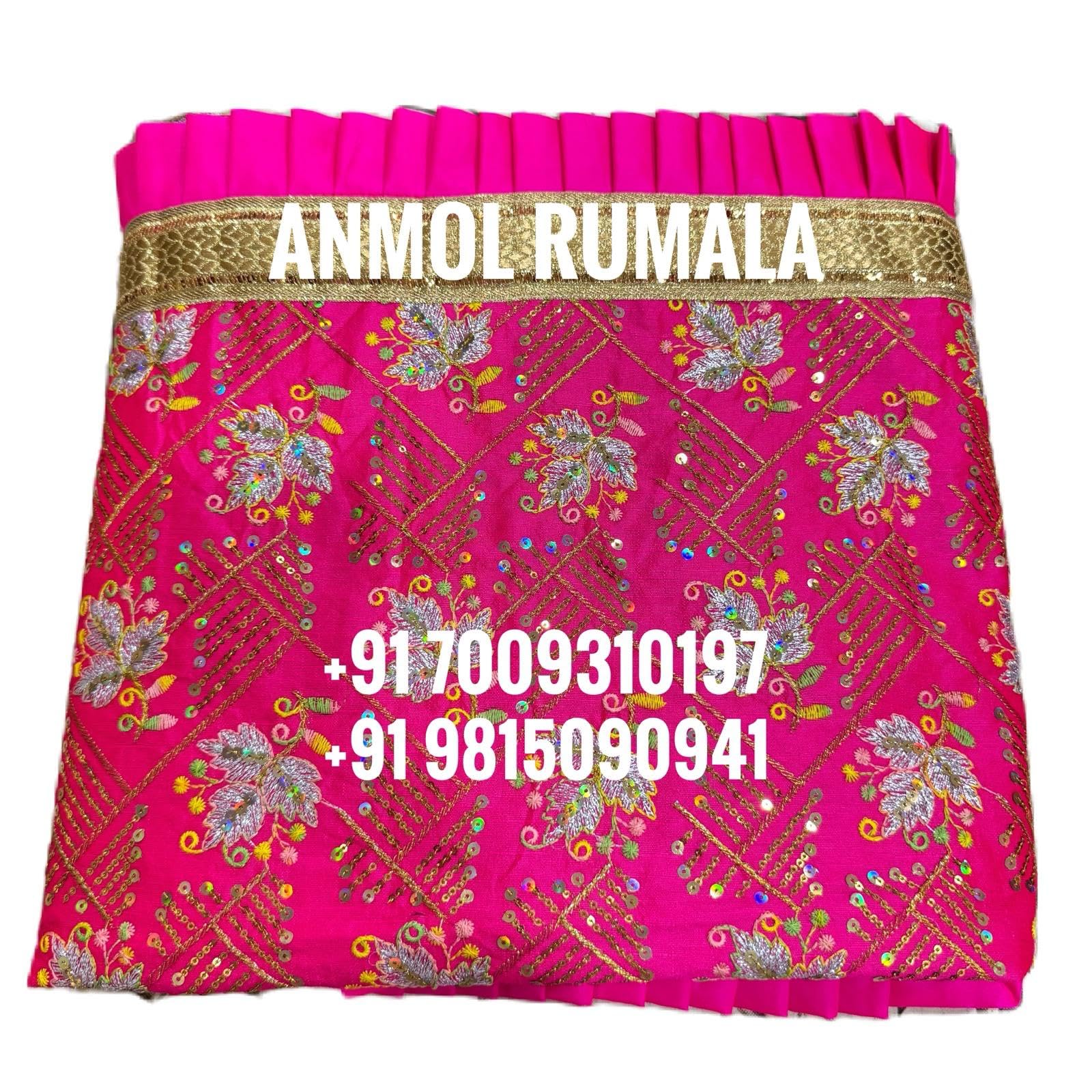 Rumala Sahib Double Set With Frill and Cotton Lining (Magenta with Heavy Embroidery and fancy golden Gota)-picture-11