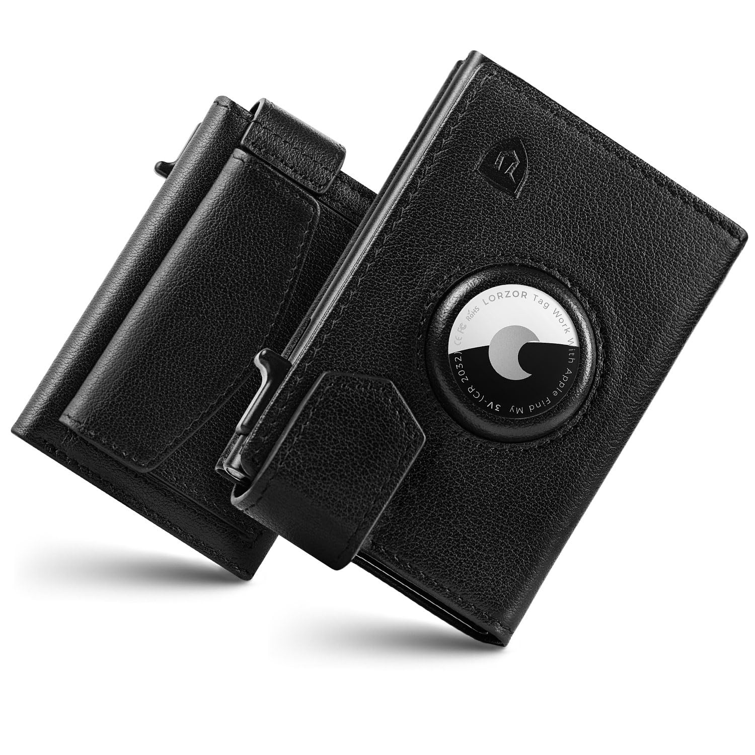 LORZOR AirTag Wallet mit XXL münzfach für 10+ Münzen, Geldbörse mit Magnetischer Verschluss, Slim Wallet mit Münzfach, TÜV Kartenetui RFID Schutz, Brieftasche Herren, Portemonnaie, AirTag Portmonee