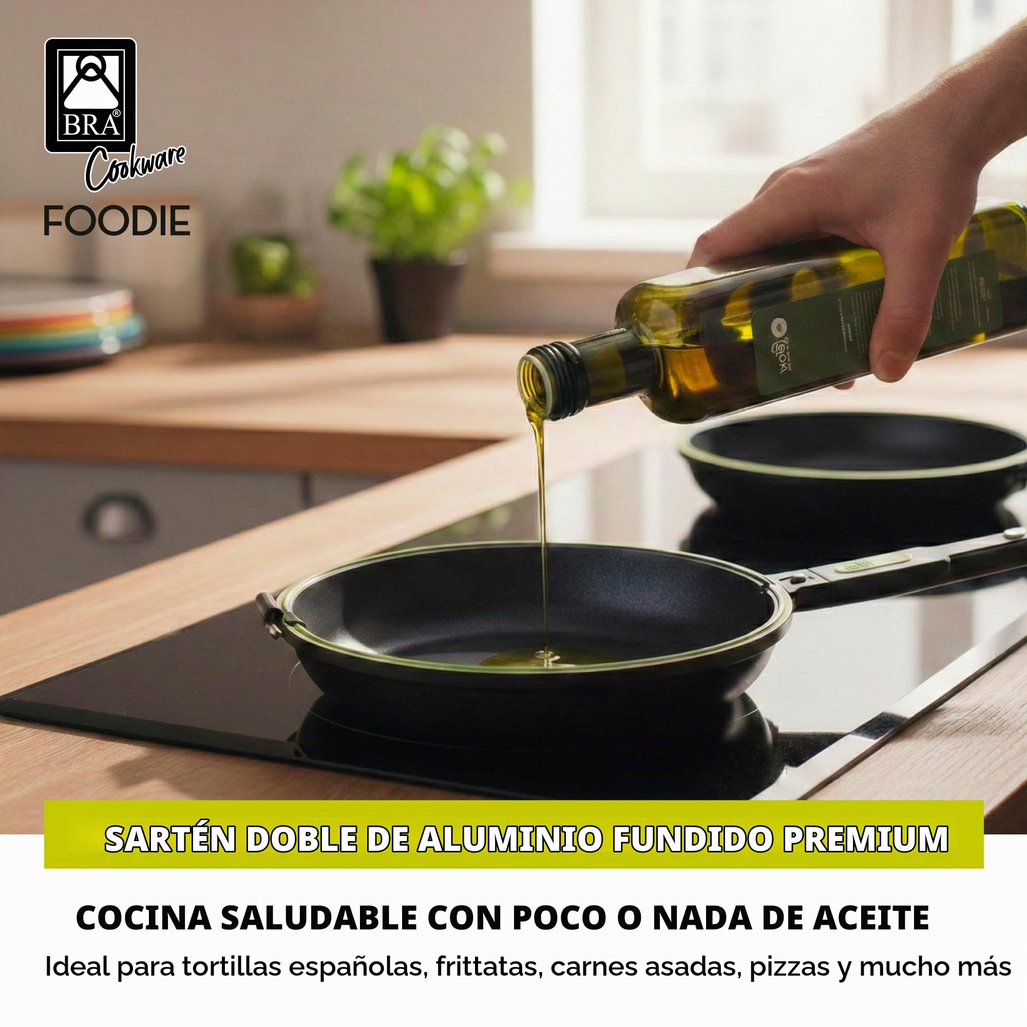 BRA Sarten Doble Tortillas Foodie 20 Cm Induccion