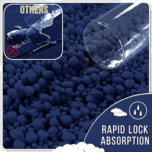 Miniatura 201 de Yimobra - Tapete de baño largo de felpilla, grande de 55.1 x 24 pulgadas, microfibra gruesa, absorbente, extrasuave, antideslizante, peludo, lavable