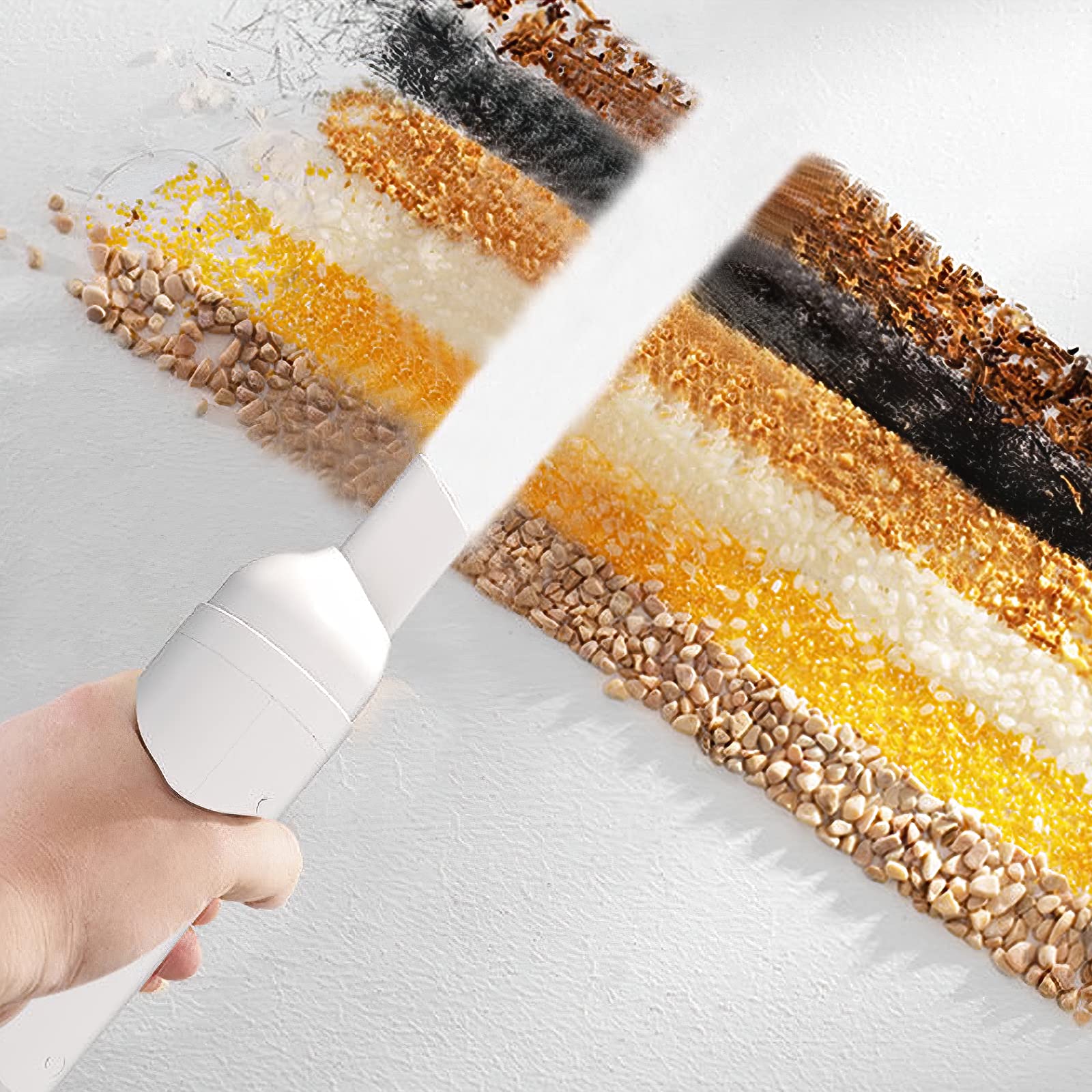 BIWASE Mini Protable Car Vacuum Cordless,Handheld Vacuum for Quick Cleaning,USB Charging,Quick Car Vacuum Cleaner for Pet Hair, Home,Office and Car Cleaning(White)