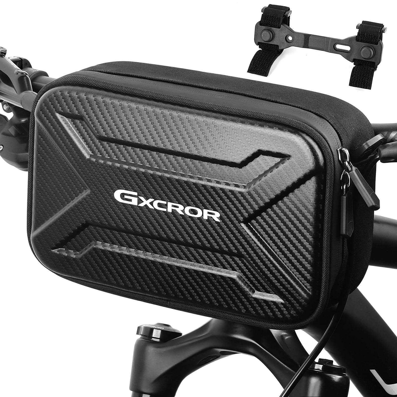 GXCROR Borsa da manubrio da 3 l, per bicicletta, con supporto magnetico, per manubrio, per bicicletta