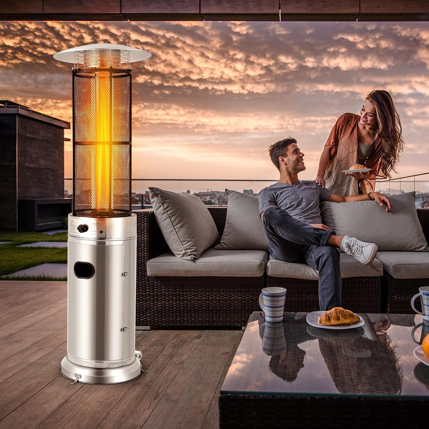 Tangkula Outdoor Heater, 40,000 BTU Stainless Steel Outdoor Patio Heater with Wheels, Quartz Glass Tube, Tip-over Flameout Protection, Patio Heaters for Outdoor Use, Porch, Outside Tangkula Outdoor Heater, 40,000 BTU Stainless Steel Outdoor Patio Heater with Wheels, Quartz Glass Tube, Tip-over Flameout Protection, Patio Heaters for Outdoor Use, Porch, Outside