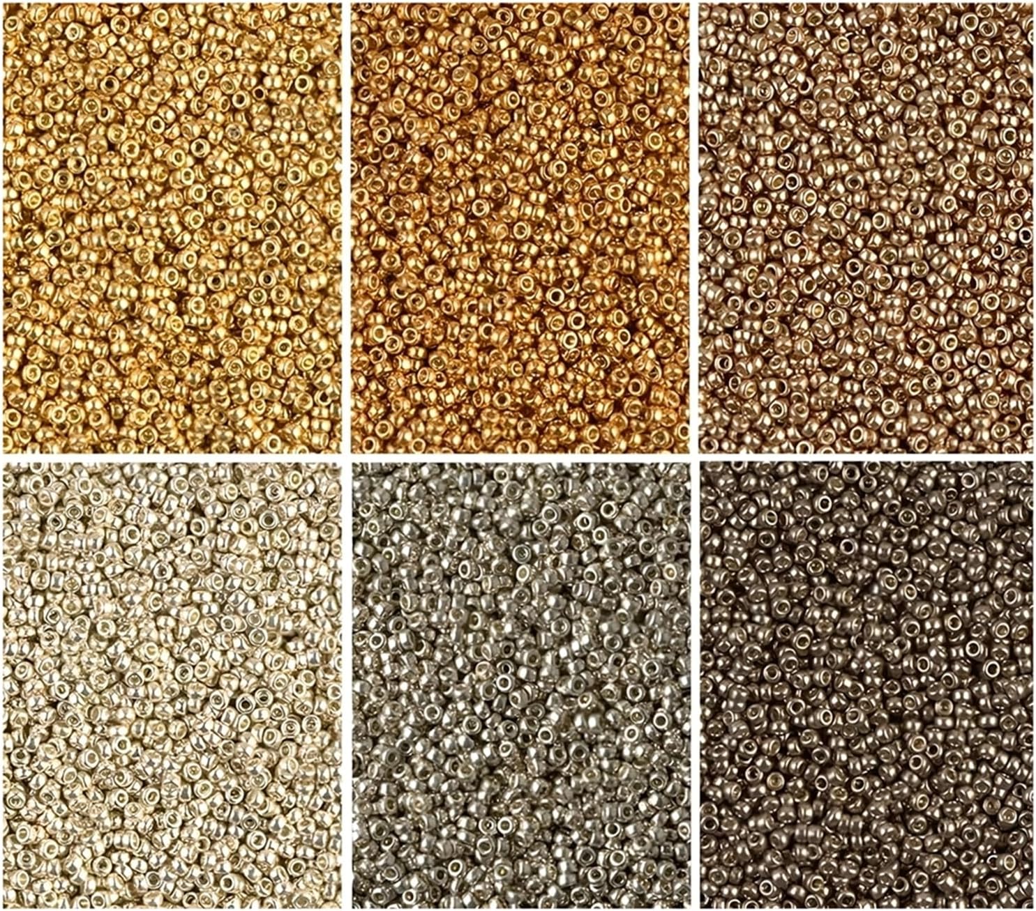 Duracoat Galvanized Metallic Miyuki Seed Beads Mix, 6 Colors, Size 15/0, (8.2 Gram Tubes X 6)