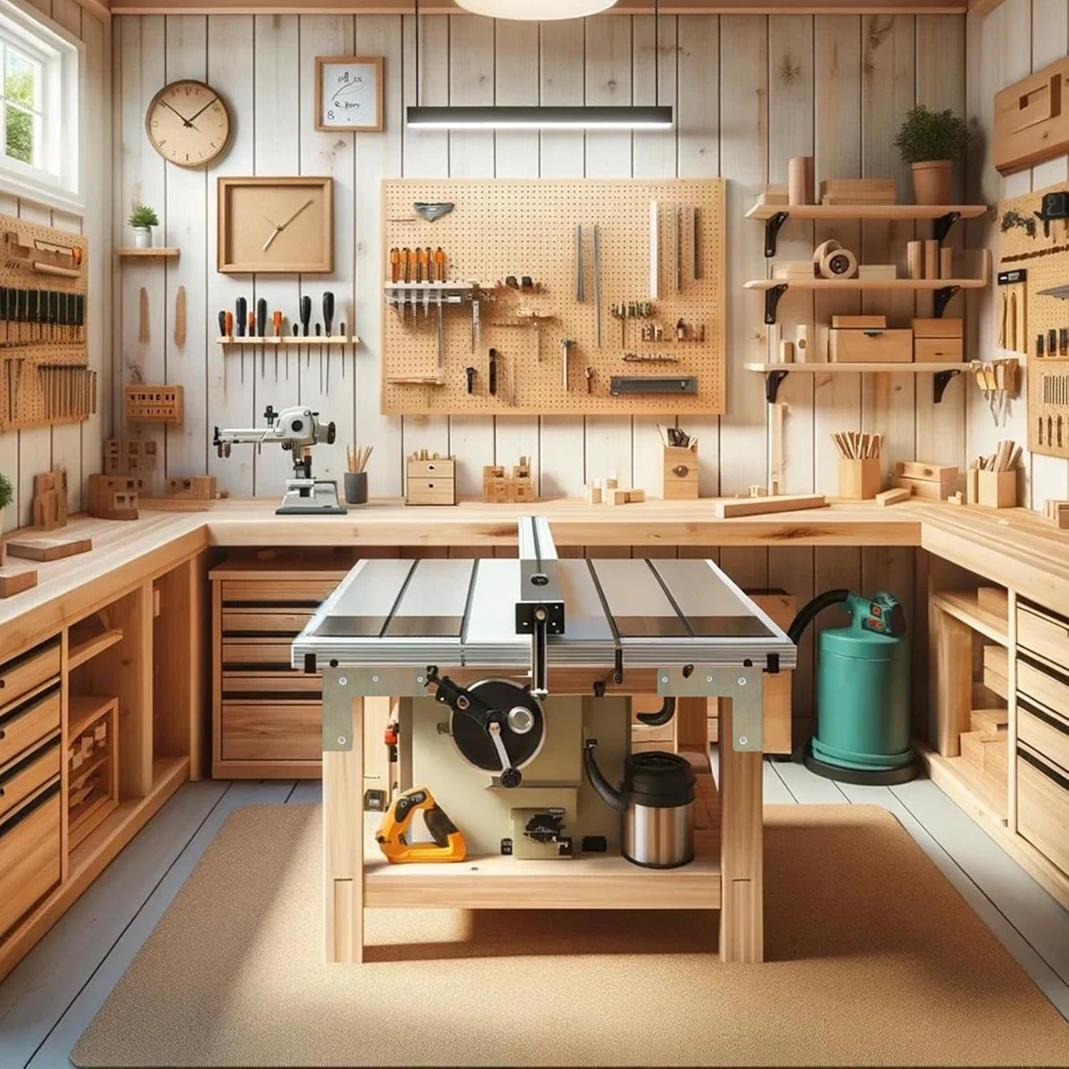 Work Bench Brackets, 2 x 4 Steel Workbench Brackets Right Angle Corner Support Bracket for Shelving Work Table DIY Repairs (Actual 1.5"x3.5"), Sliver 4 Pieces