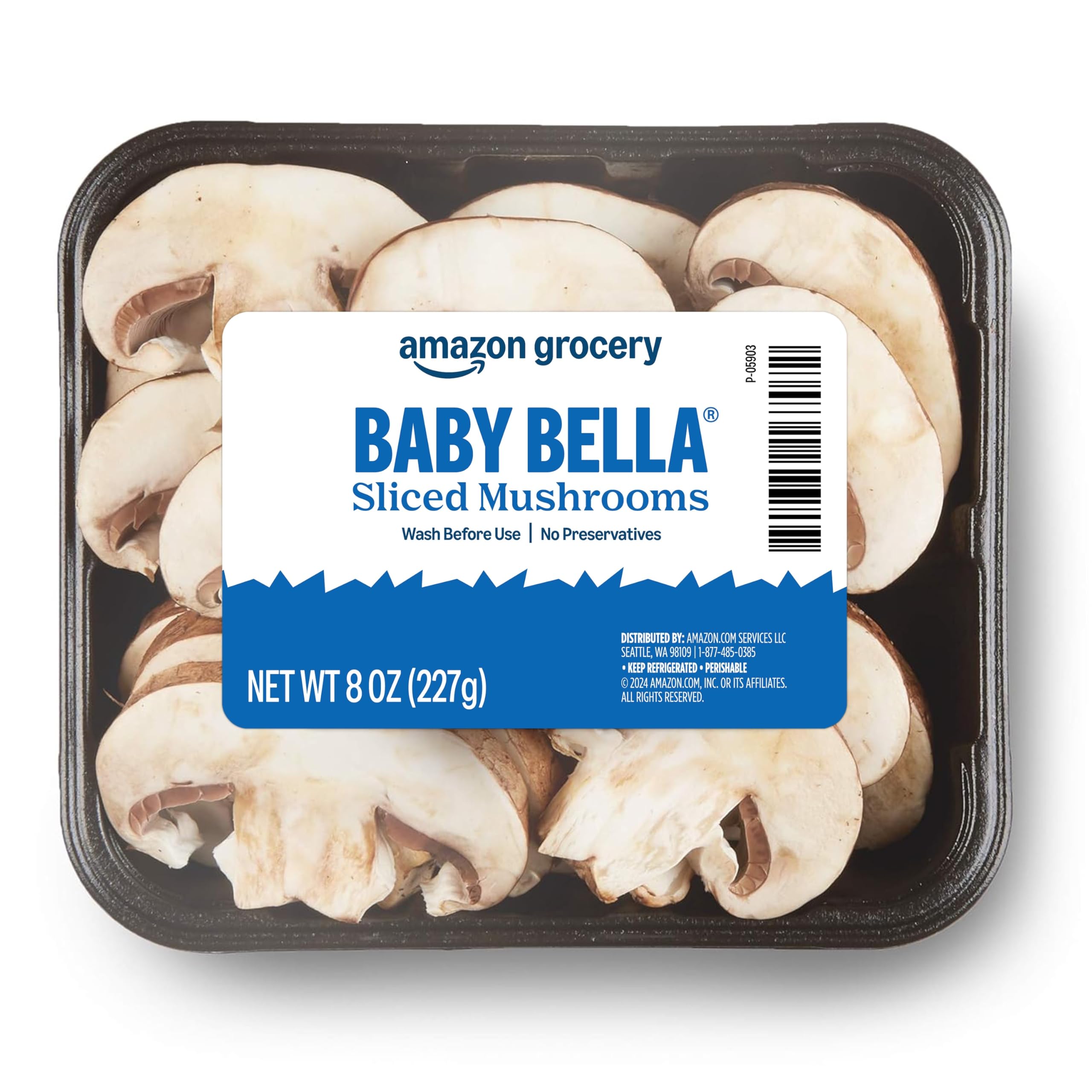 Amazon Grocery Sliced Baby Bella Mushrooms 8 Oz Previously Fresh Brand Packaging May Vary
