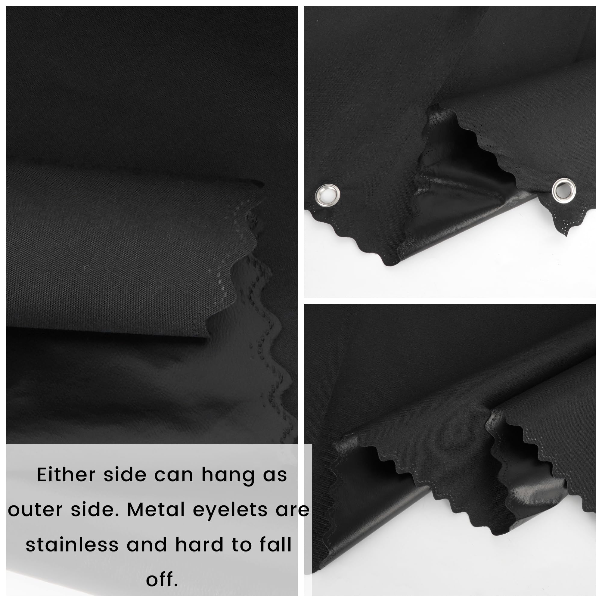 Bunk Bed Curtains Dorm Room Privacy Canopy Blackout Bunk Bed Drapes for Bottom Bunk Bed, Black -2panels, W 47.2" x L 78.7" (2 Panels) - Image 3