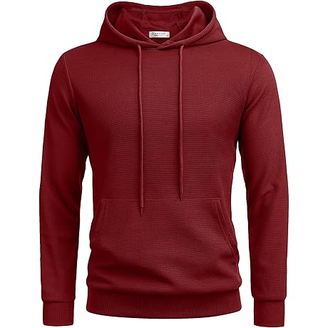 COOFANDY Men's Red Christmas-Themed Hooded Sweatshirt: A Festive Fashion Statement