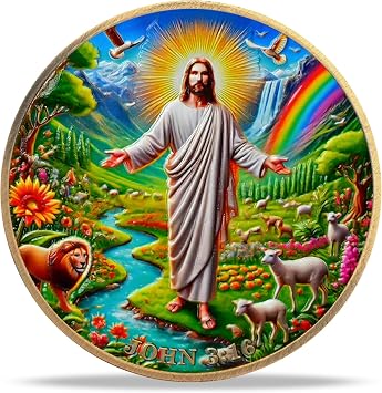 لأن الله أحب العالم عملة التحدي المسيحي يوحنا 316 آية رمز الإيمان الديني هدية عيد الميلاد الربيعية للرجال والنساء