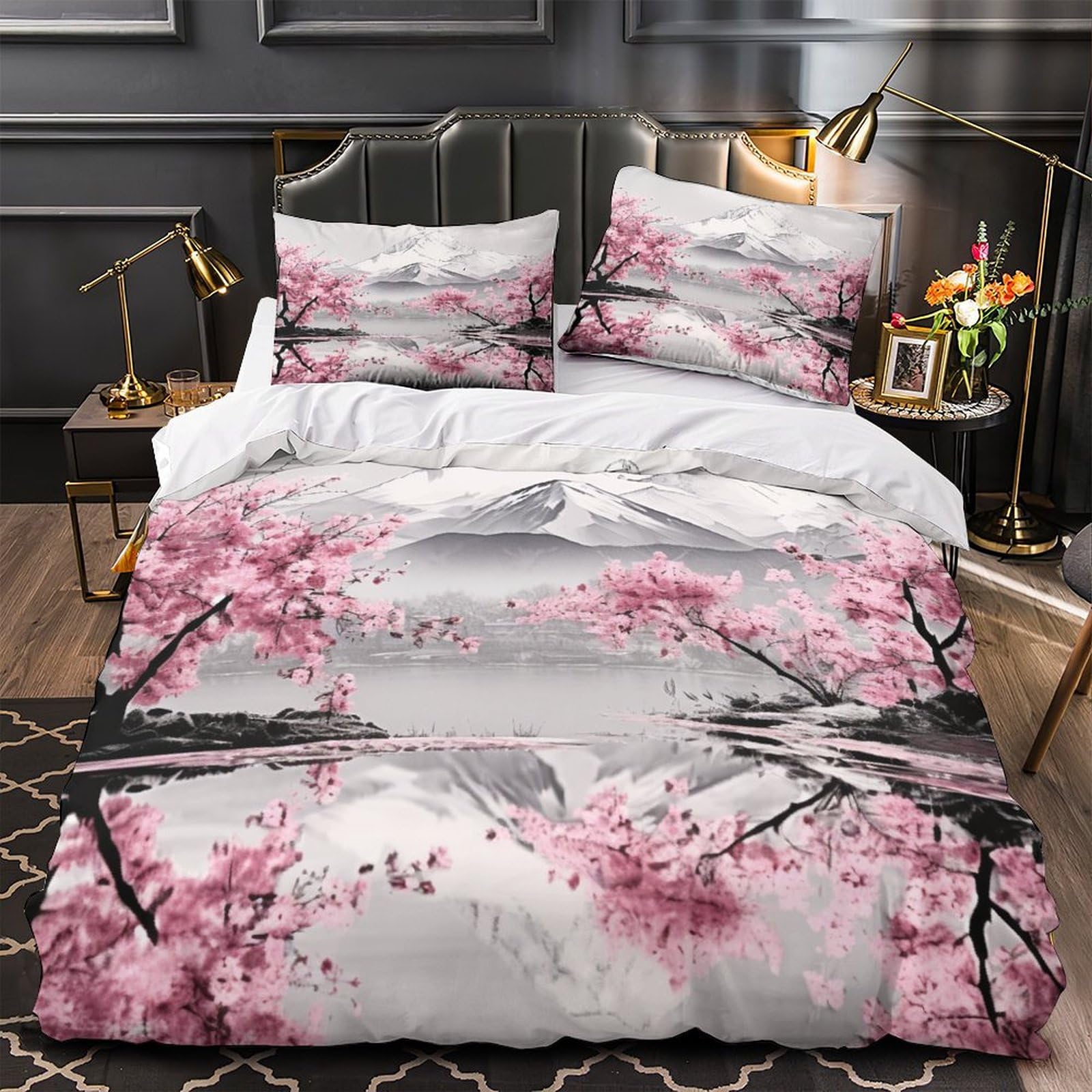 GPARSDDIO Imprimé 3D Cerises Japonaises Ensemble De Literie