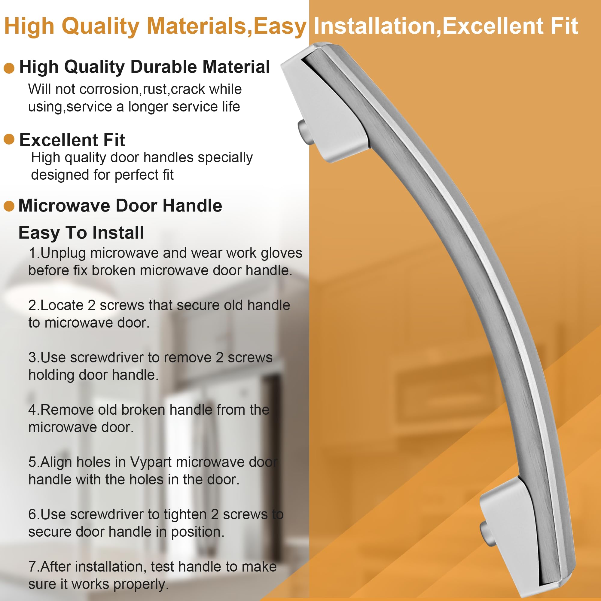 Amazon.com: Vypart W10210887 Microwave Door Handle fit for  