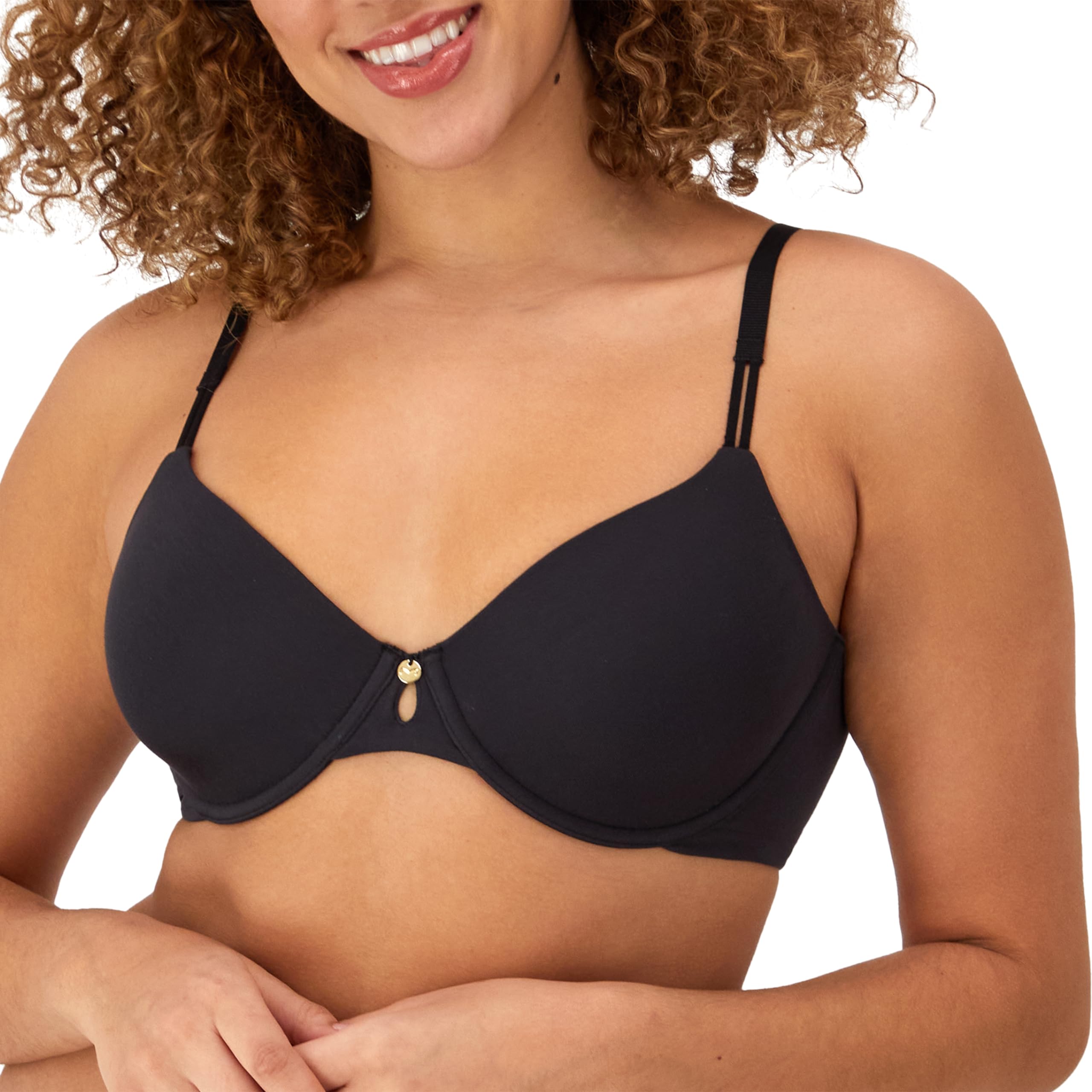 Maidenform Women's Black Underwire, Everyday Luxe T-Shirt, Full Coverage Bra, 36C