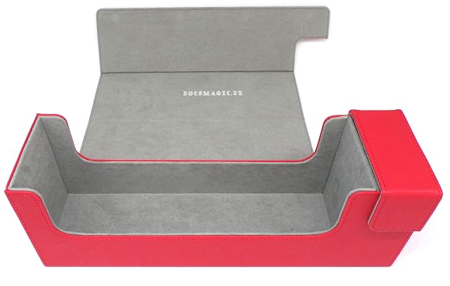 Foto 2 de 6 de docsmagic.de Premium Magnetic Tray Long Box Red Large - Card Deck Storage - Caja Roja