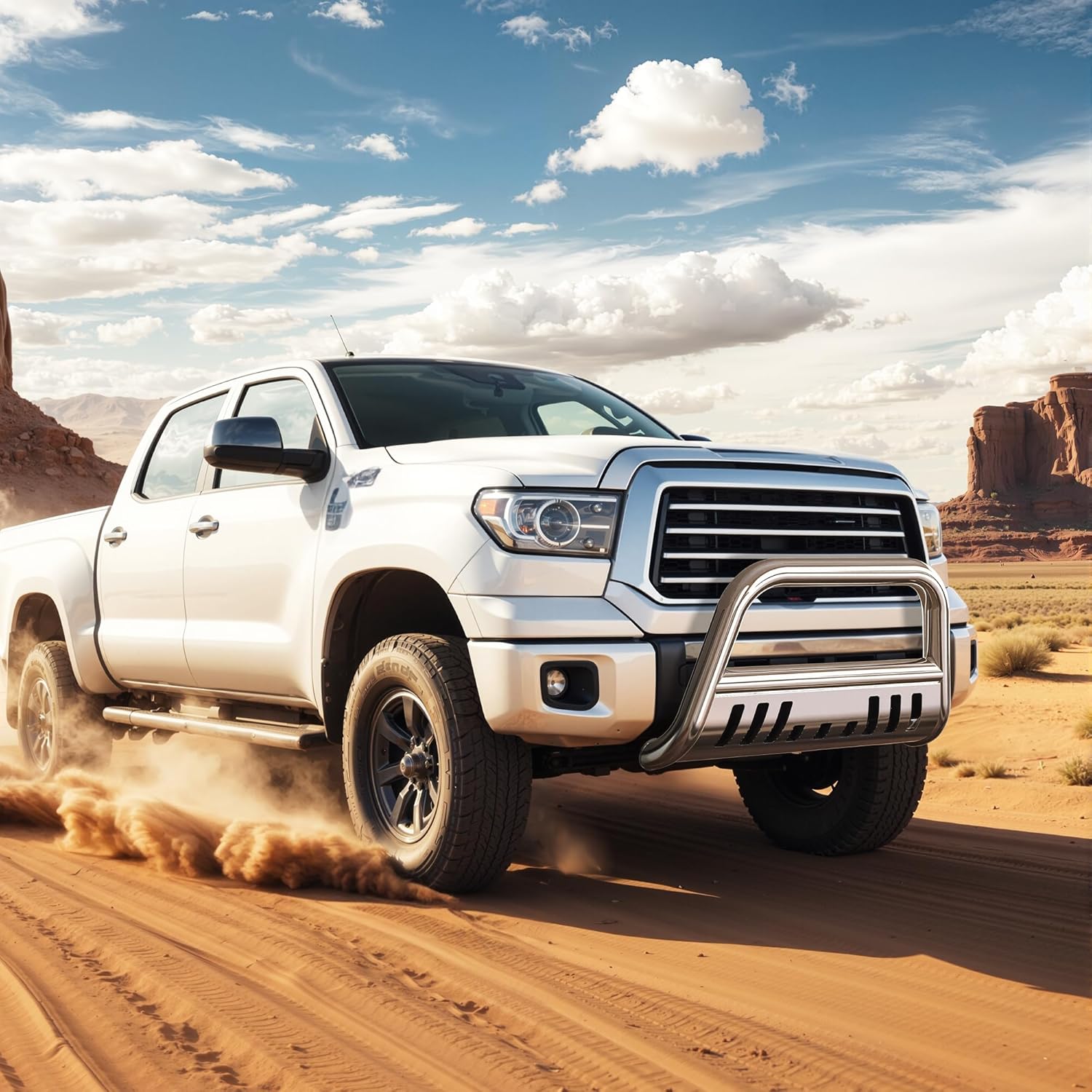 YITAMOTOR Bull Bar Compatible for 2005-2015 Toyota Tacoma, Silver Brush Push Grille Guard Front Bumper