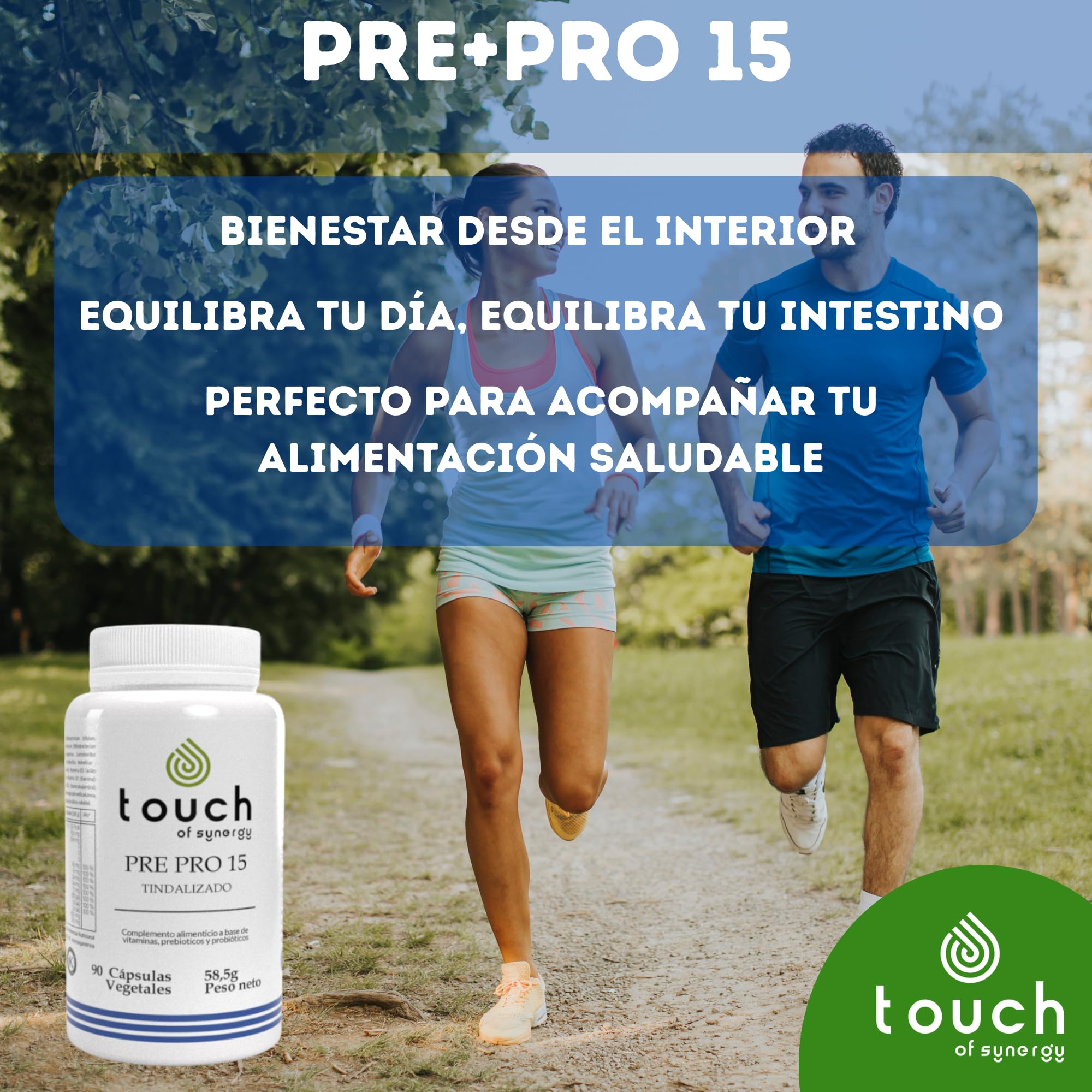 Pre+Pro 15 - Fórmula Simbiótica - 90 Cápsulas - Probióticos, Prebióticos y Enzimas Digestivas - Equilibra la Flora Intestinal, Mejora la Digestión y el Sistema Inmunitario