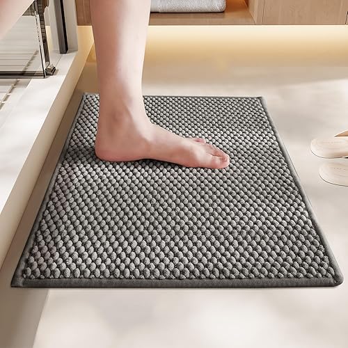 Miniatura 9 de Alfombras de baño de chenilla, antideslizantes, absorbentes, de secado rápido, delgadas, lavables, para suelo de baño, ducha, fregadero