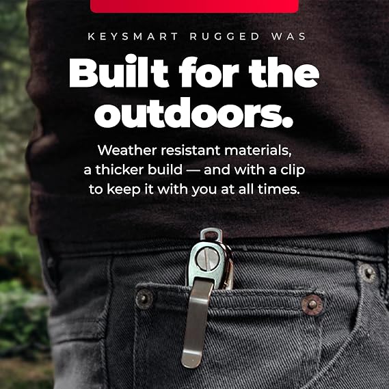 KeySmart Rugged Key Holder (Titanium) & MagConnect