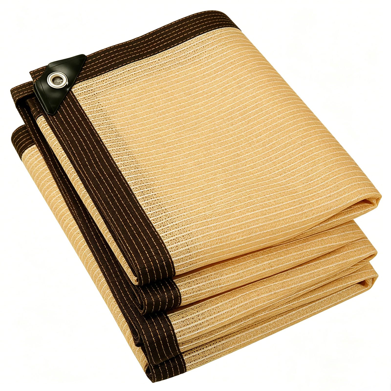Malla sombreadora 120 x 445 cm transpirable crema red de sombreado con ojales