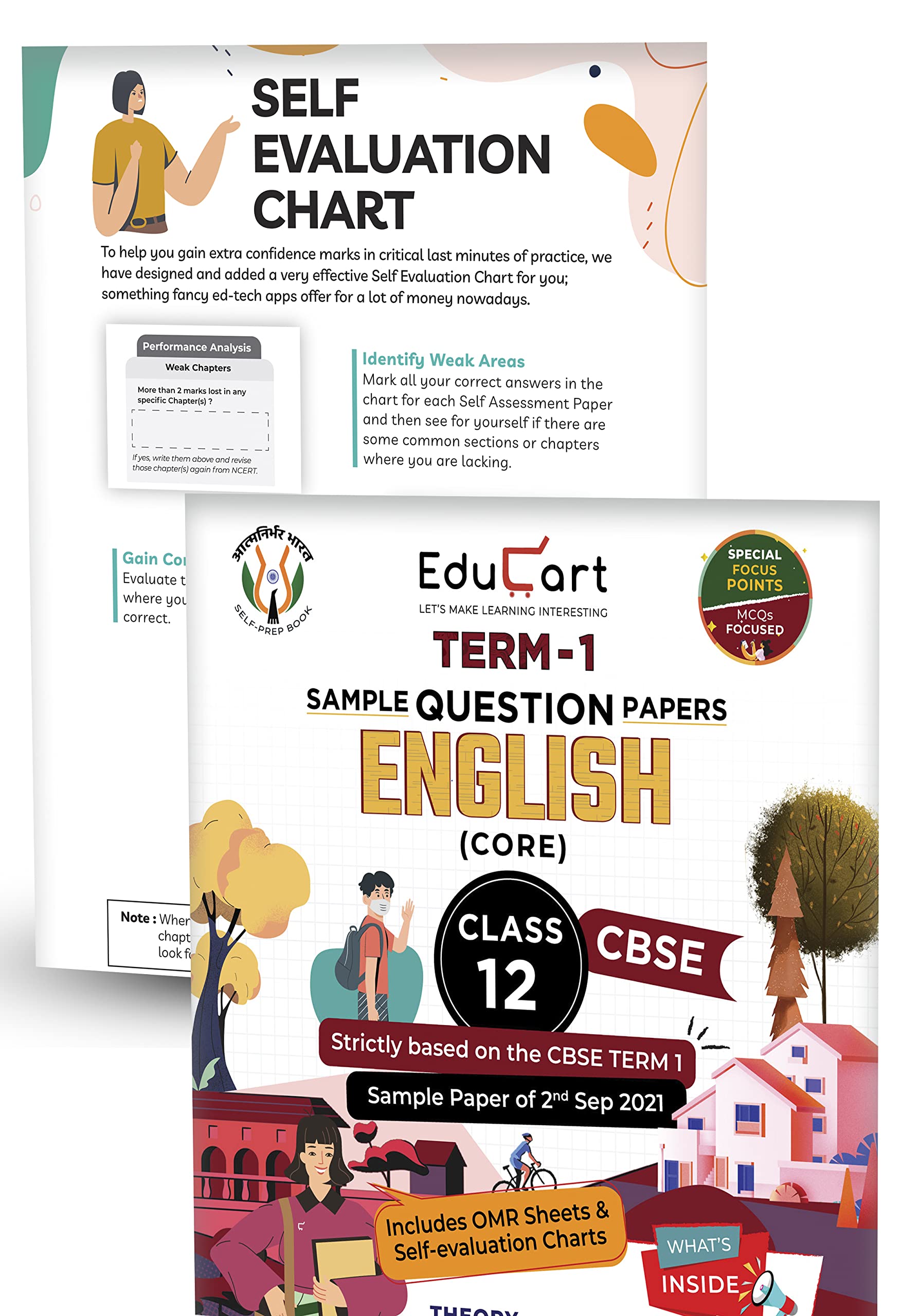 Educart CBSE Term 1 Sample Papers Class 12 Bundle of 4 Physics, Chemistry, Math & English Book For 2022 (Based on 2nd Sep CBSE MCQ Sample Paper 2021) (Sachin Sir) 4