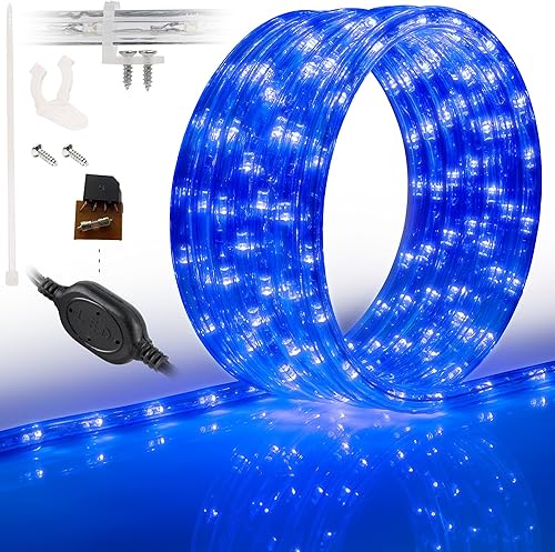 WYZworks 1116 luces LED para exteriores, 100 pies, impermeable, permanente, para exteriores, con certificación ETL, tubo transparente conectable,