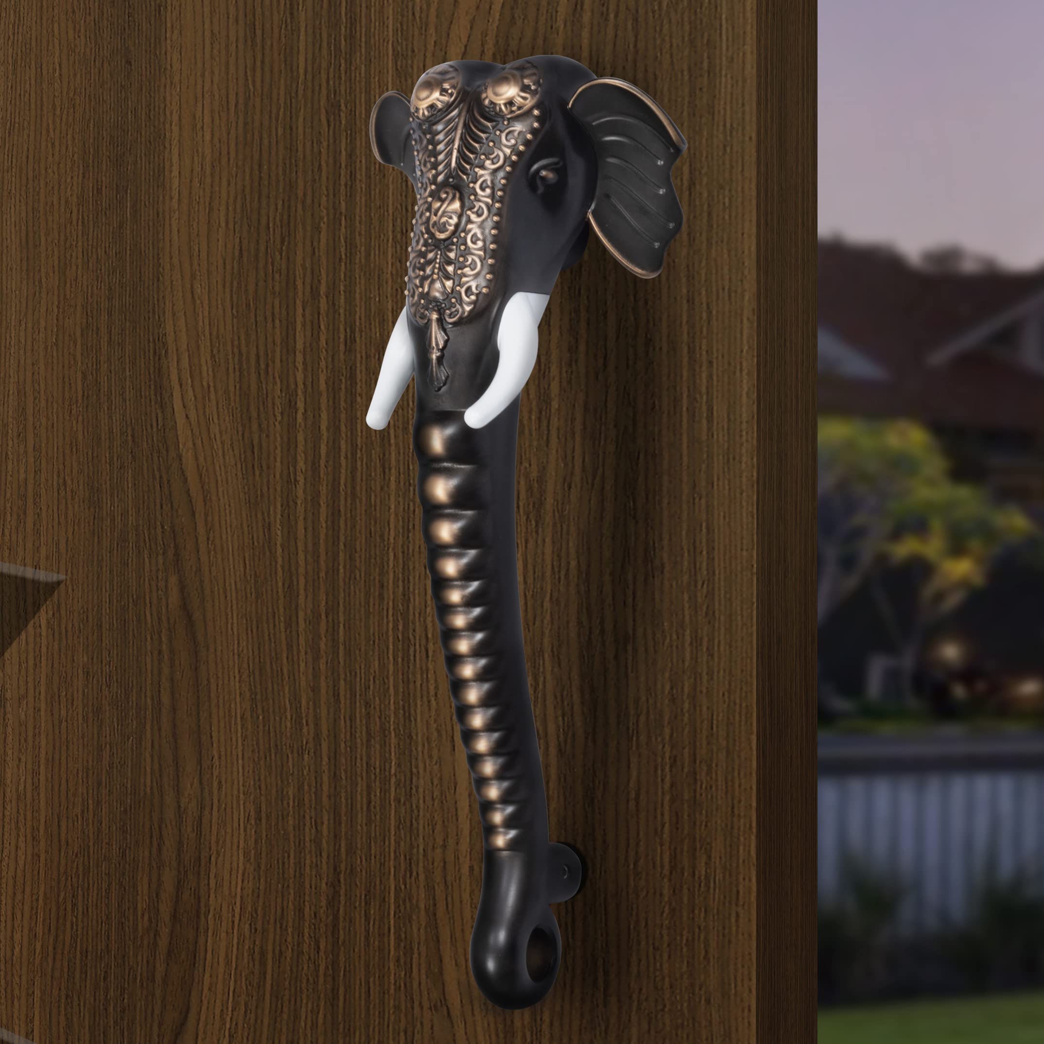 Plantex Heavy Duty Door Handle/11-inches Ganesha Main Door Handle/Door Pull Push Handle/Door & Home Decor - Pack of 1 (Copper Antique Finish) - 3 Years Warranty 2