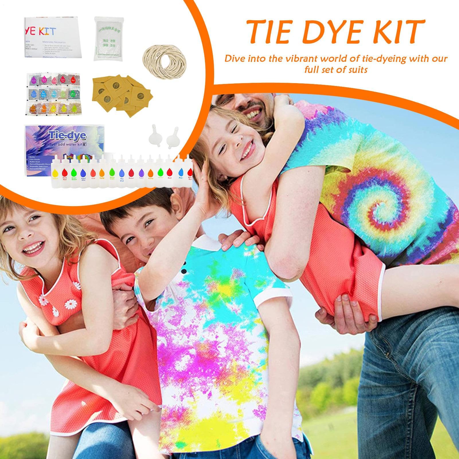 Tie Dye Kit | Kleidung Färbewerkzeug Set - Stoff Tie Dye Kits | für Quilts Leinwand Schuh Hüte Anfänger Experte Schule Zuhause Familie