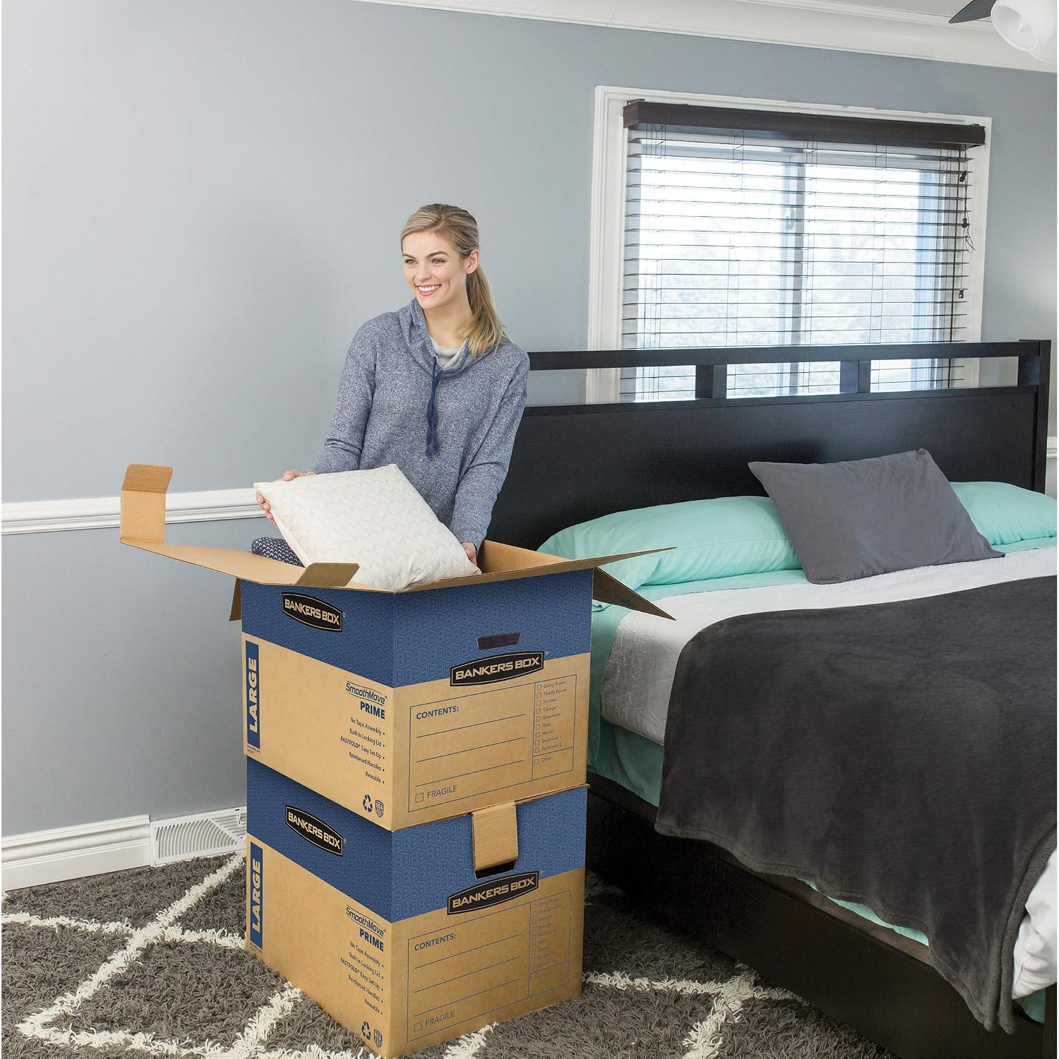 Bankers Storage Box® SmoothMove™ Prime Moving & Storage Boxes, 18" x 18" x 24", Kraft, Case Of 6