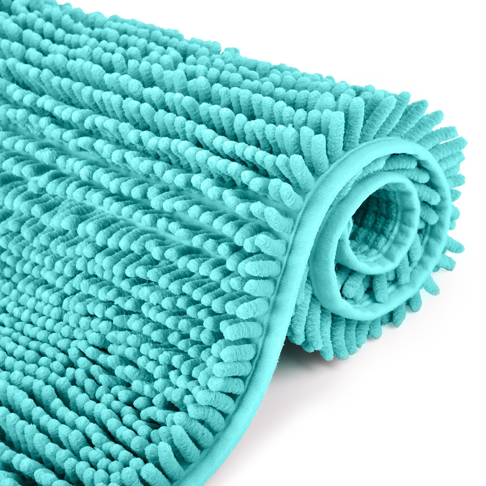 FCSDETAIL rutschfeste, Hochflor Badteppiche, Maschinenwaschbare Badematte, Badvorleger mit Wasserabsorbierenden, Weichen Mikrofasern für Badewanne, Dusche und Badezimmer