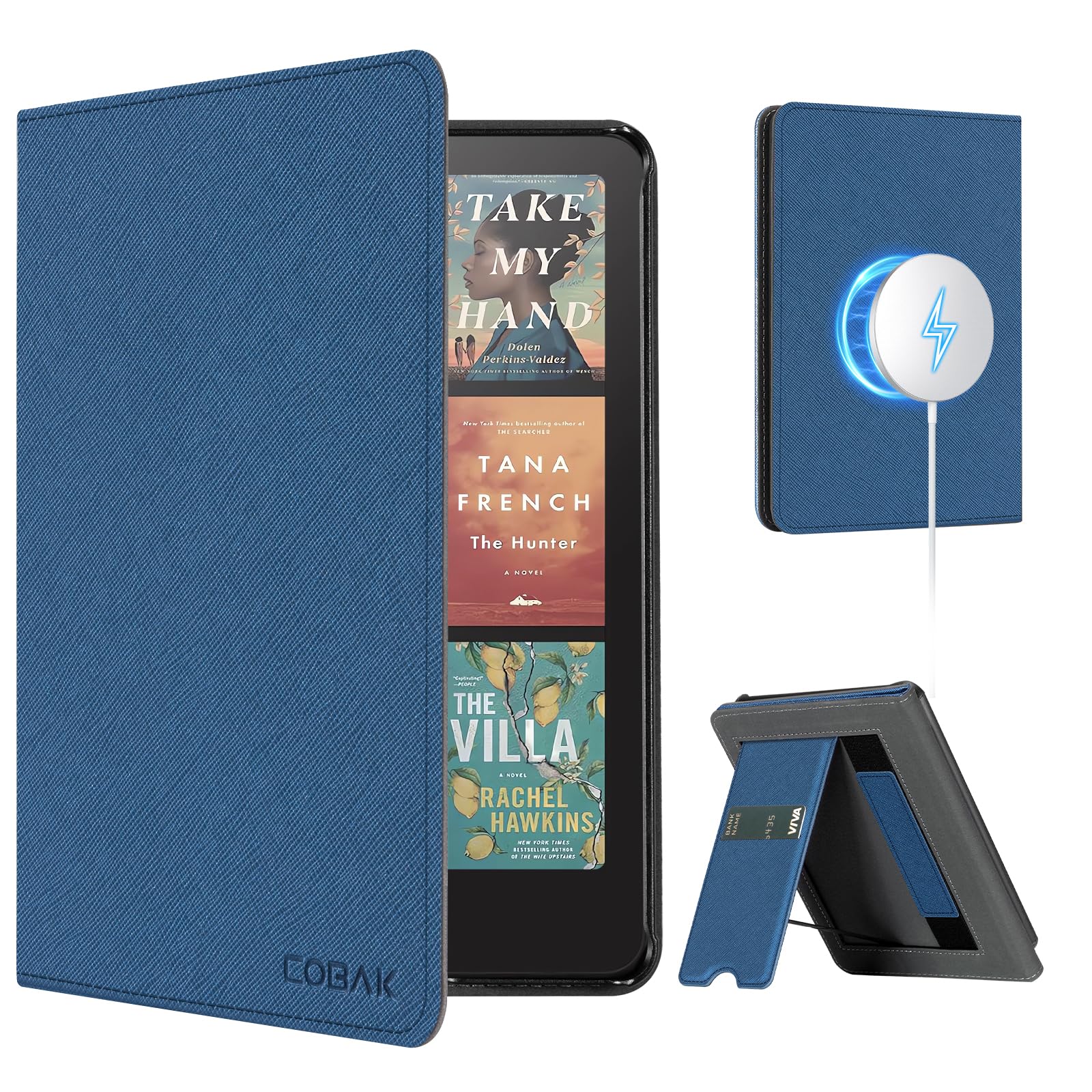 Photo 1 of CoBak Stand Case for 7" Kindle Paperwhite 12th Gen 2024 and Kindle Colorsoft with Hand Strap - Compatible with iPhone MagSafe, for Samsung/Belkin/Anker Wireless Charging Pads, Durable, Auto Sleep Wake
