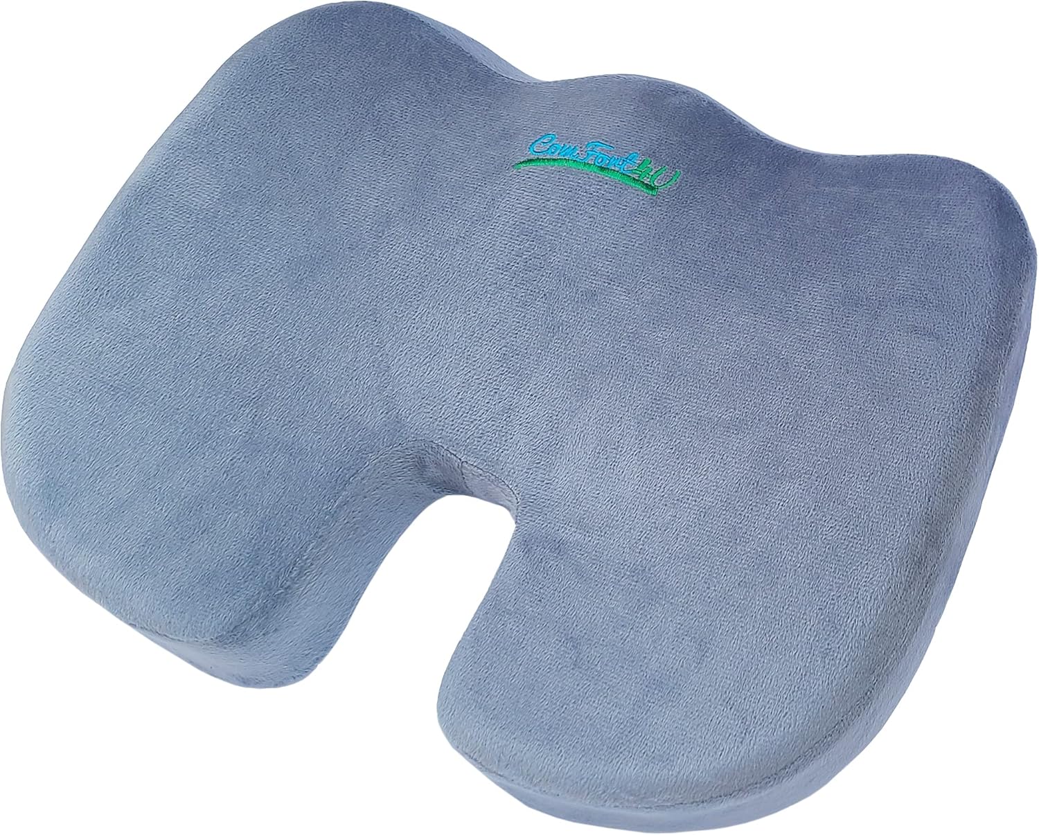 Orthopedic Memory Foam Seat Cushion for Car seat - Office Chair - Gaming Chair - Boat seat - Tailbone Cushion - Coccyx Cushion - Sciatica Pillow for Sitting (Grey, Velvet)