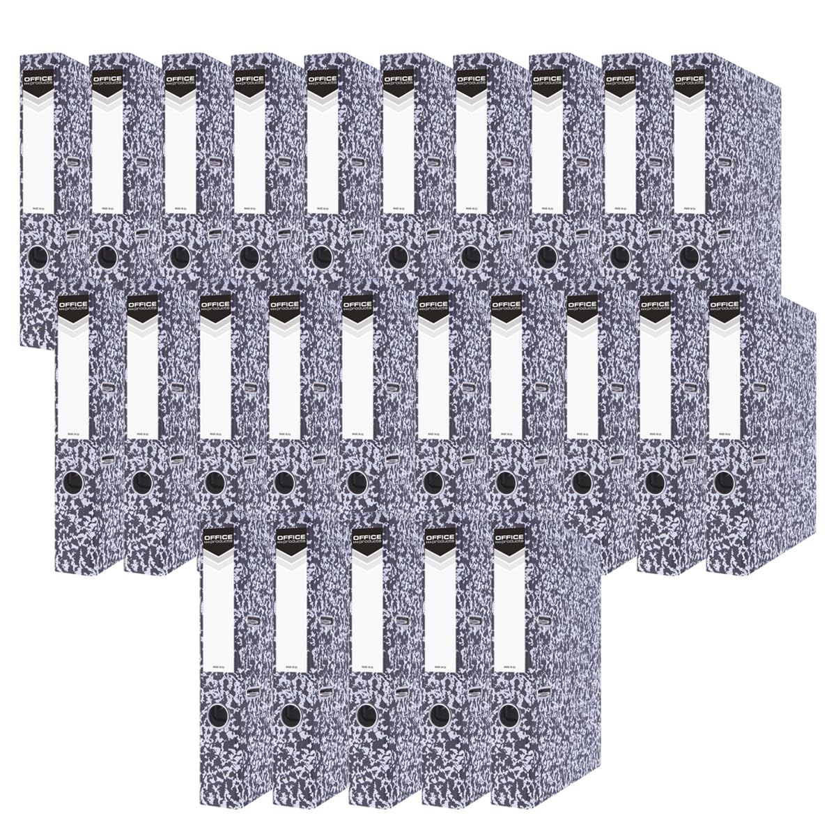 Raccoglitori Ad Anelli Falken - Din A4, Dorso 5cm, Design Marmo Nuvola, Riciclati, Confezione Da 20, Nero - Foto 9