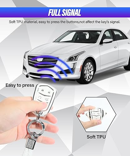 Miniatura 5 de Funda para llavero, funda de TPU suave para llave de automóvil, funda para llavero con llavero, carcasa inteligente sin llave, protector de llaves