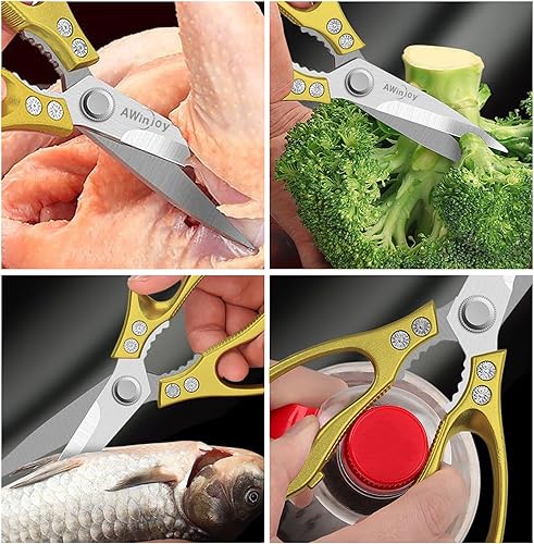 Miniatura 2 de Tijeras de cocina, tijeras de cocina afiladas resistentes, aptas para lavavajillas, tijeras de corte multiusos para cocina, carne, pollo, pescado,