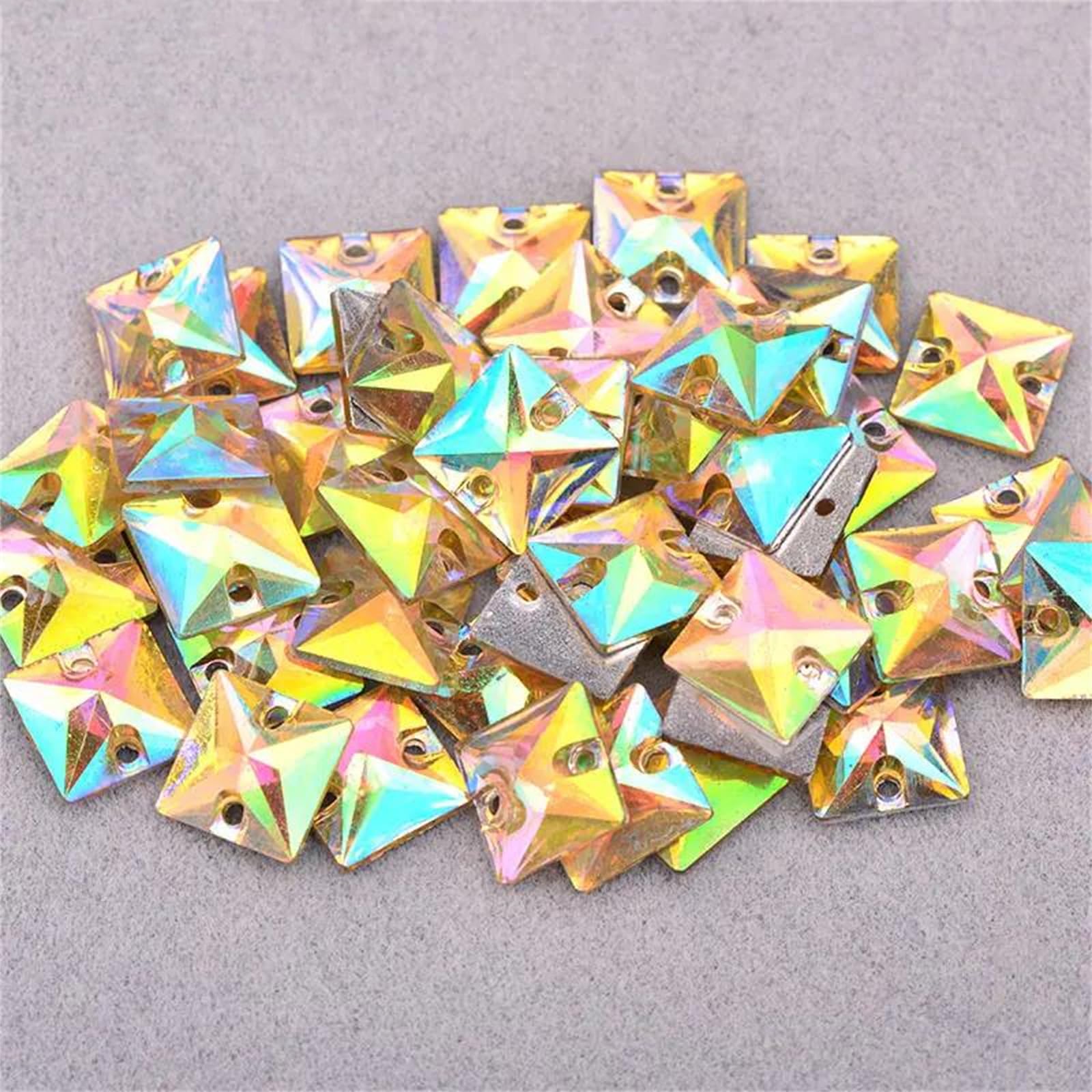 Strass rectangulaires à coudre en résine Vogrtcc pour customiser vêtement et sac à main