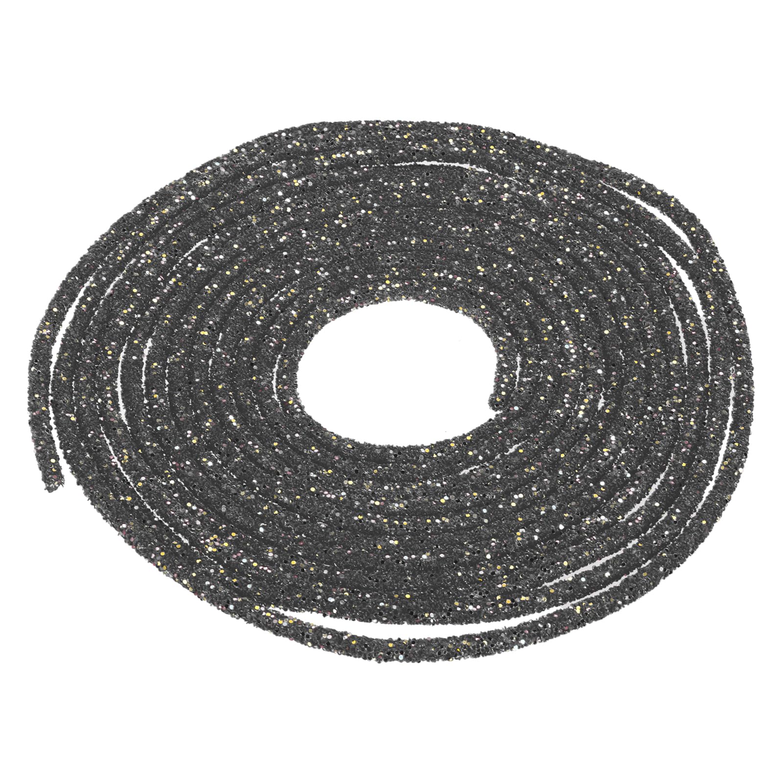 sourcing map 5 Yard 6mm 0.24 inch Glitter Sequins Rope Sequins Rhinestone Tube Cord for DIY Wedding Dresses Costume Clothing Shoes Jewelry Accessory Clear White — view 11
