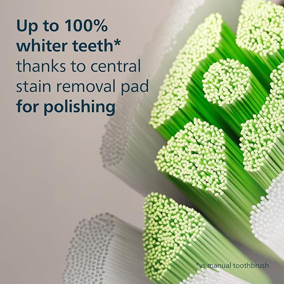 Philips Sonicare W2 Optimal White, Genuine Replacement Toothbrush Heads, Black, 4 Pack, HX6064/88