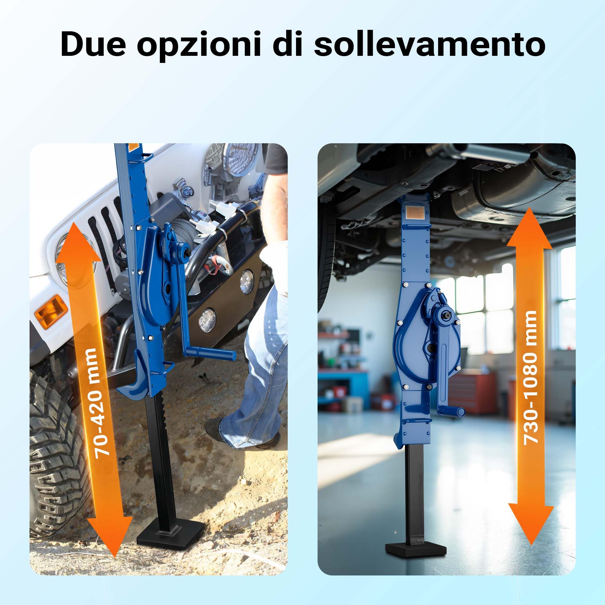 Wiltec Argano in Acciaio 3000 kg Argano a cremagliera Altezza 725 mm Altezza di Sollevamento 350 mm