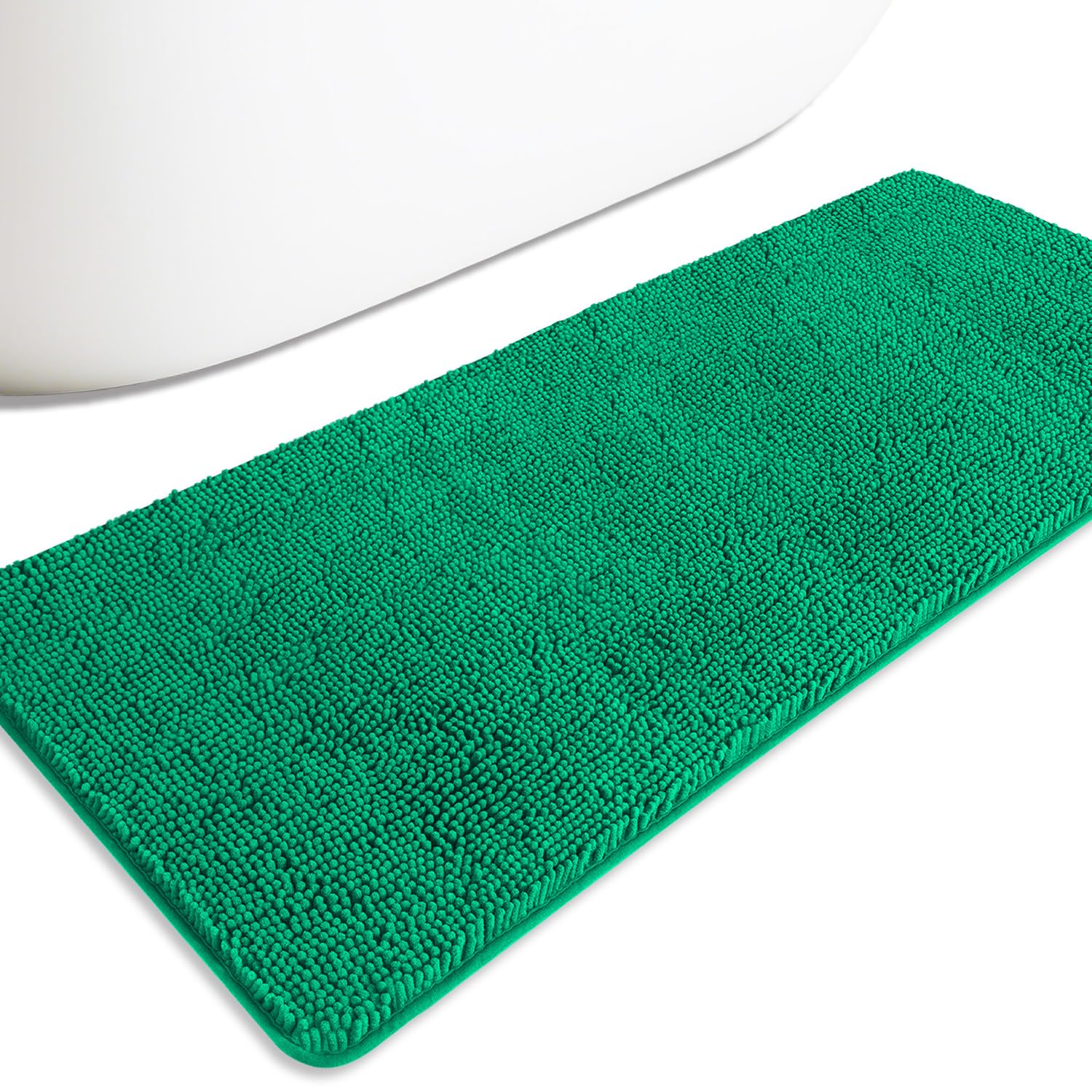 PureSwan Bathroom Runner Rug 24 x 60 Inch – Extra Large Long Bath Mat | Absorbent and Washable Thick Chenille Bath Rug Non-Slip Runner Rug for Bathroom, Shower, Sink(Emerald Green) — image 1