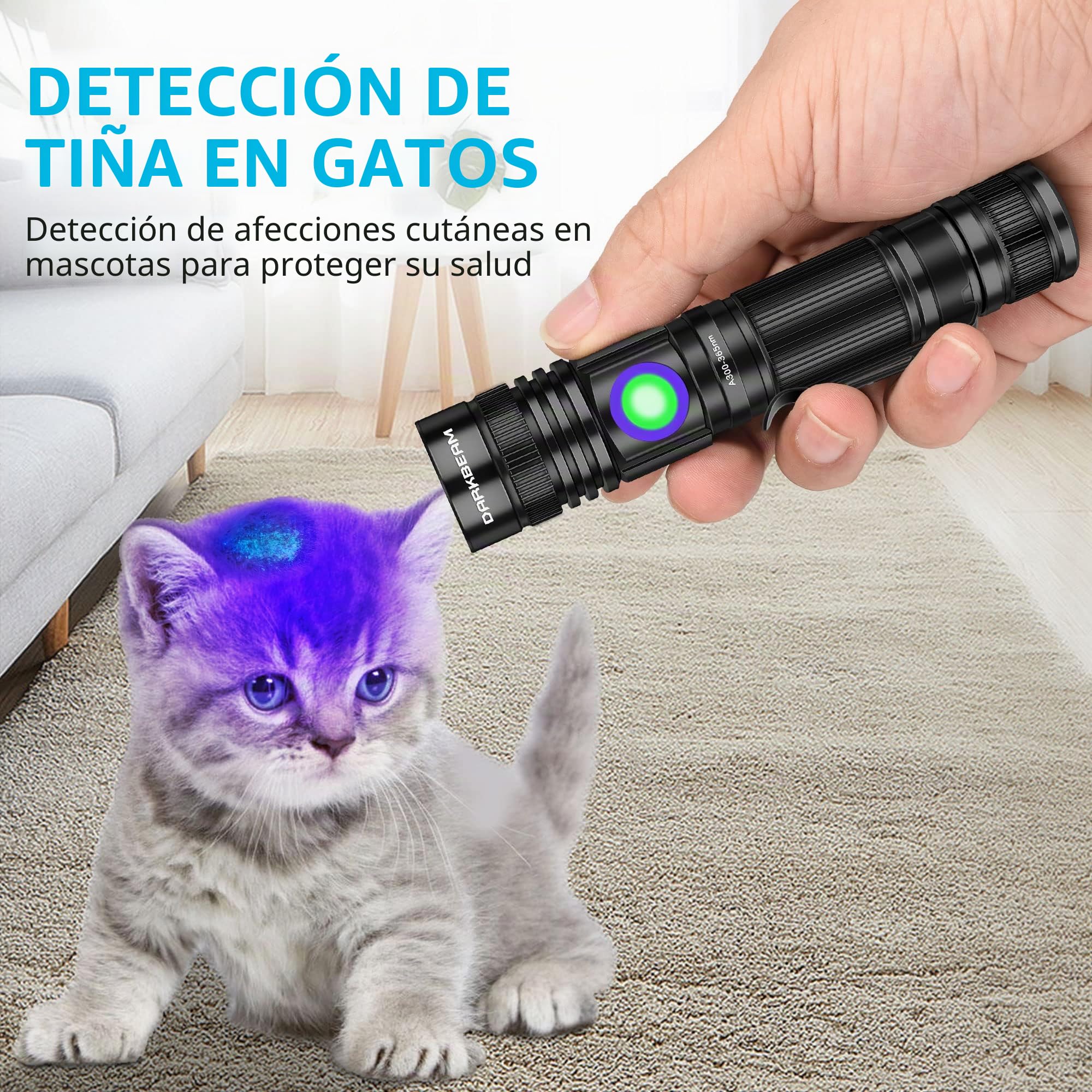 DARKBEAM Linternas UV Ultravioleta 365nm y 395nm Recargable Linterna Luz Negra, Lámpara de Wood LED Mini Portátil con Clip, Detector para Tiña de Mascotas, Orina, Gemas, Curado de resina, 2 paquetes