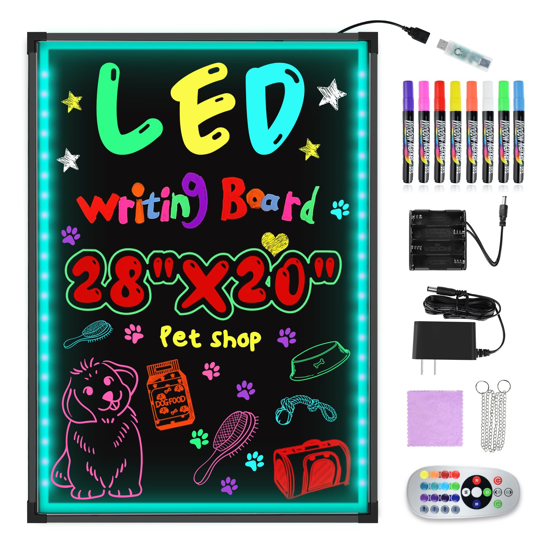 Amazon | Hosim 看板 屋外 led看板 ネオン 手書き 店頭 電光掲示板 4