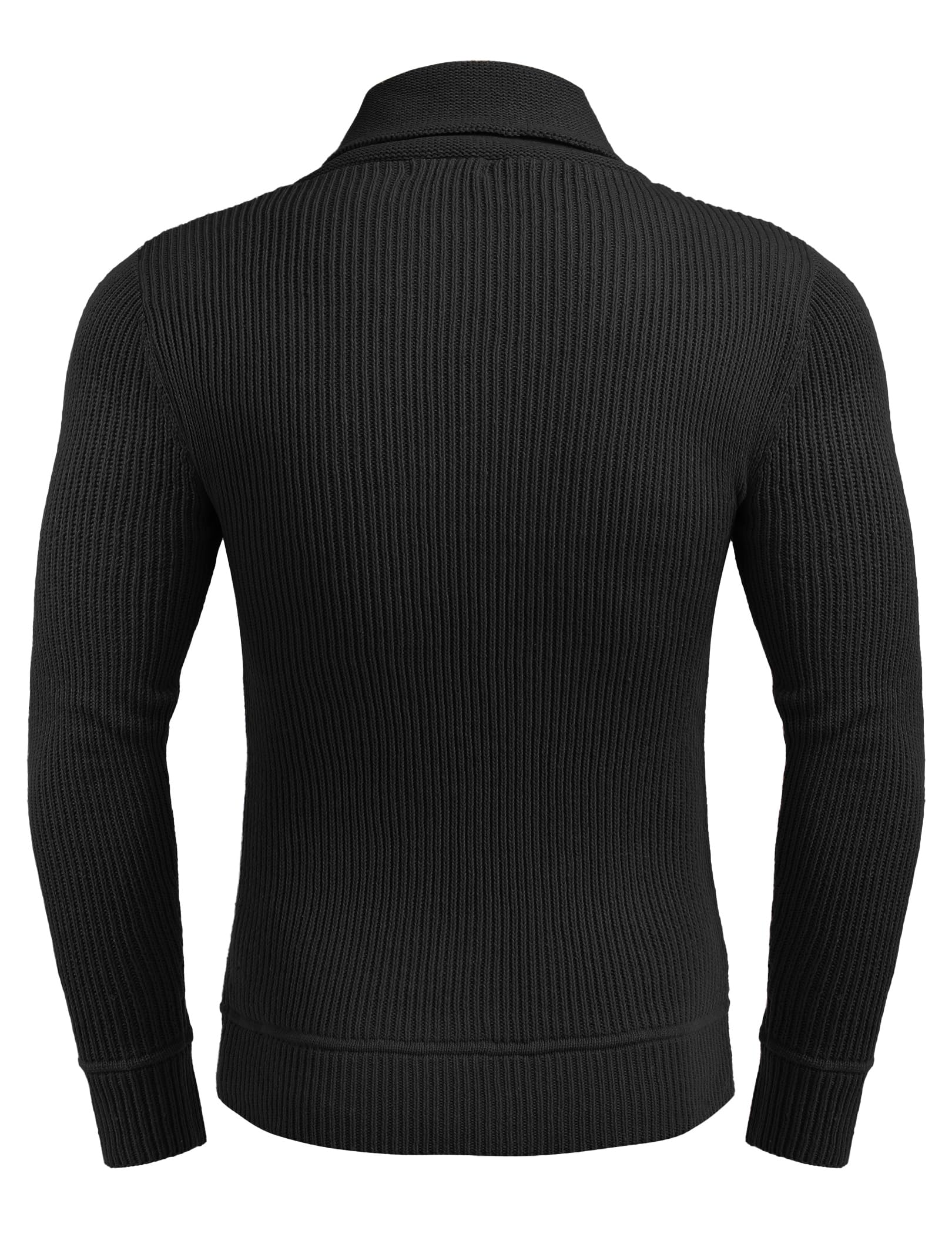 COOFANDY Maglioni da uomo a collo alto, a collo alto, con tasche, 1- nero., XX-Large